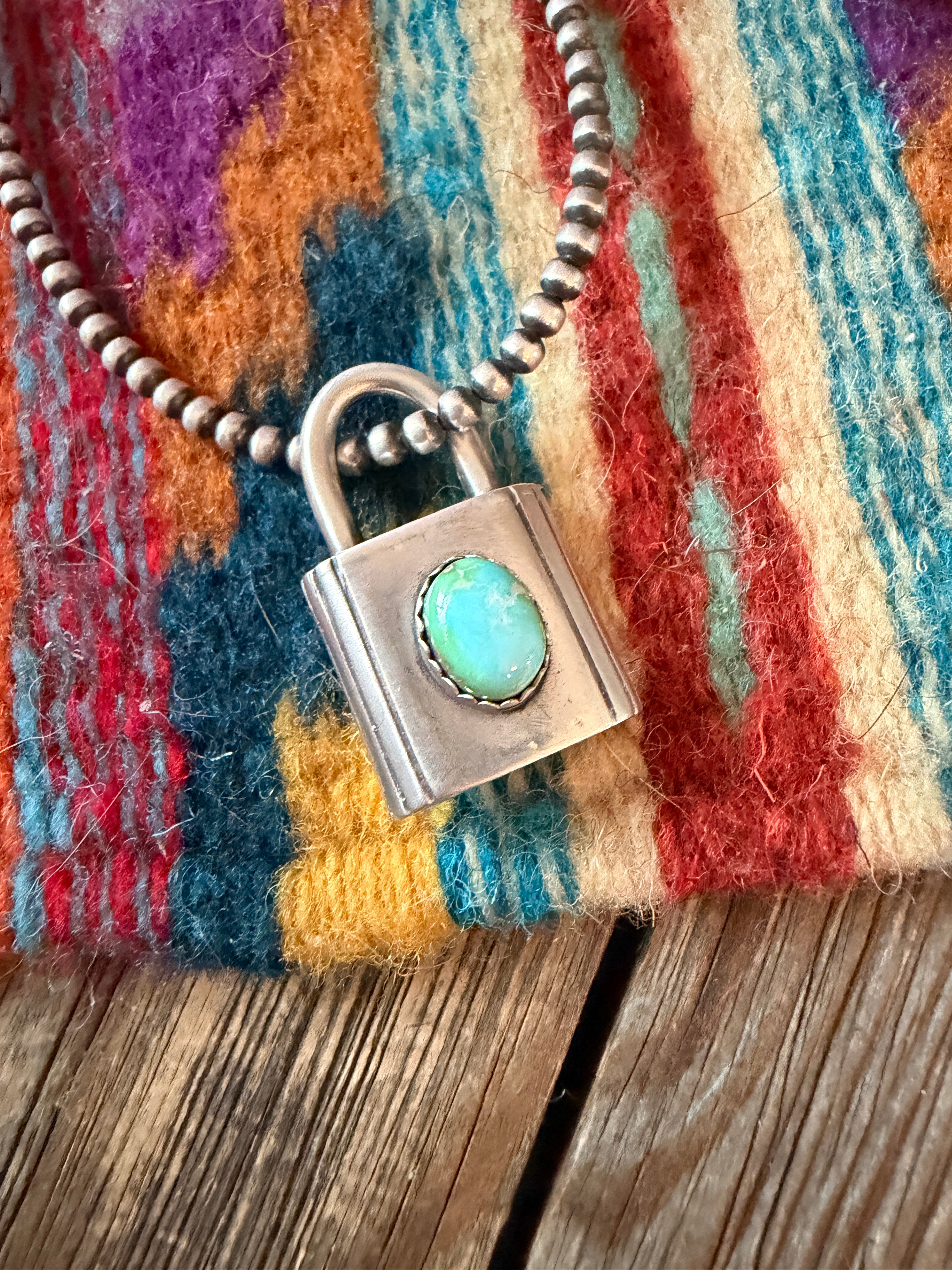 Handcrafted Sterling Silver & Turquoise Locket Pendant