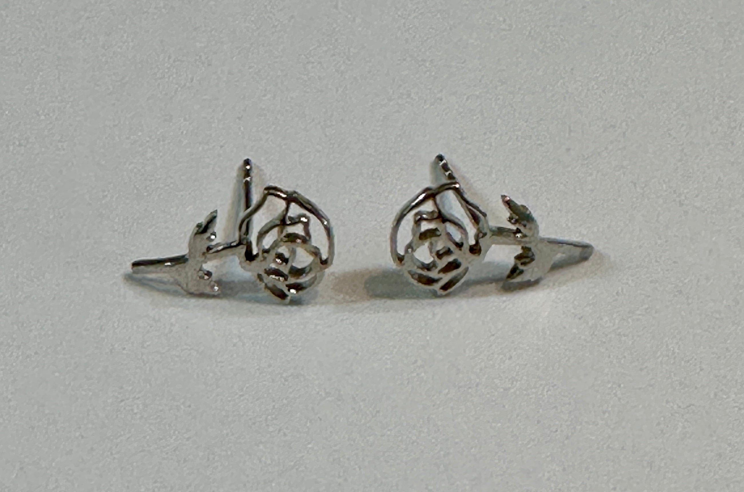 Sterling Silver Birthday Flower Stud Earrings August