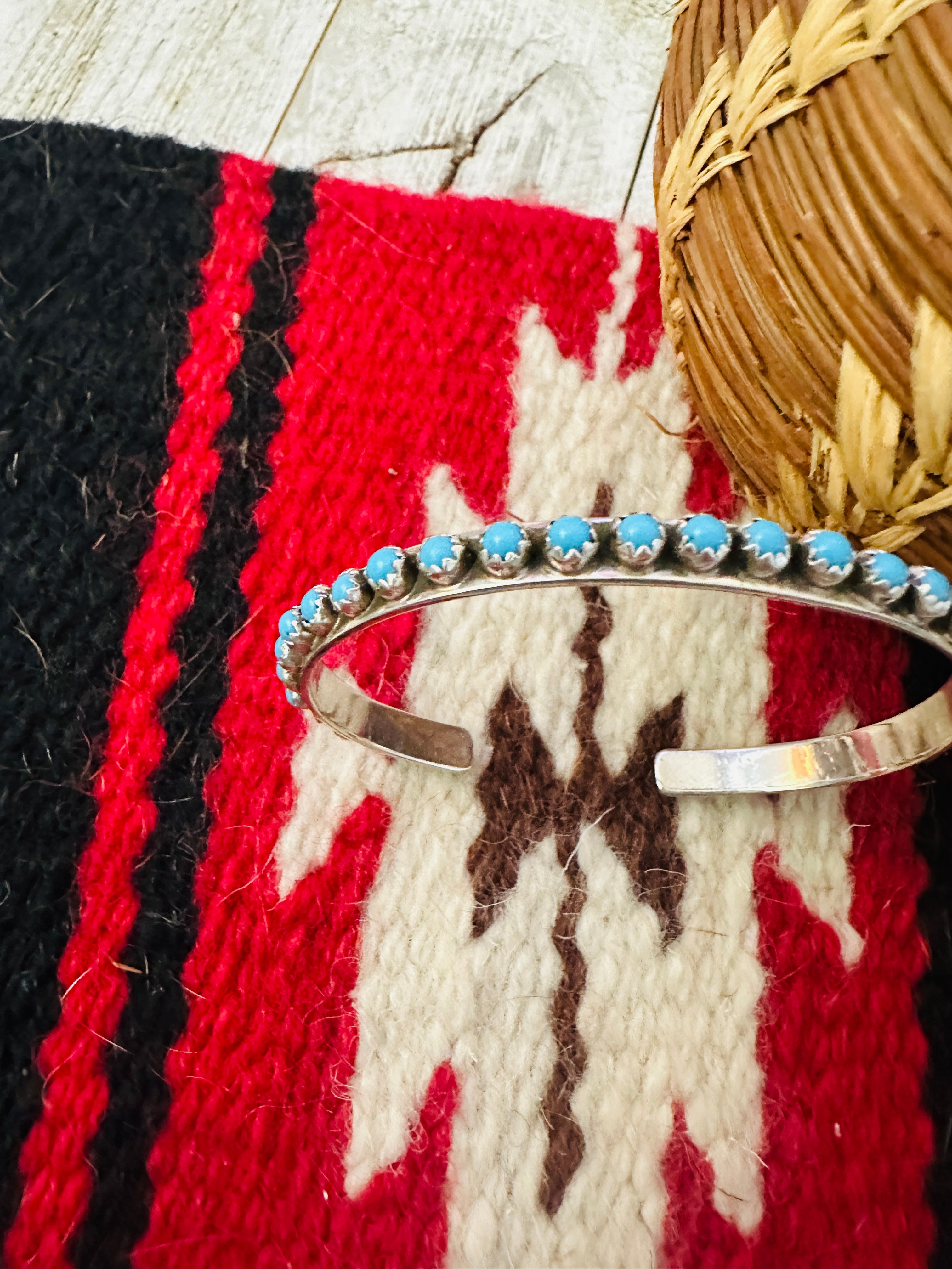 Handcrafted Turquoise & Sterling Silver Cuff Bracelet