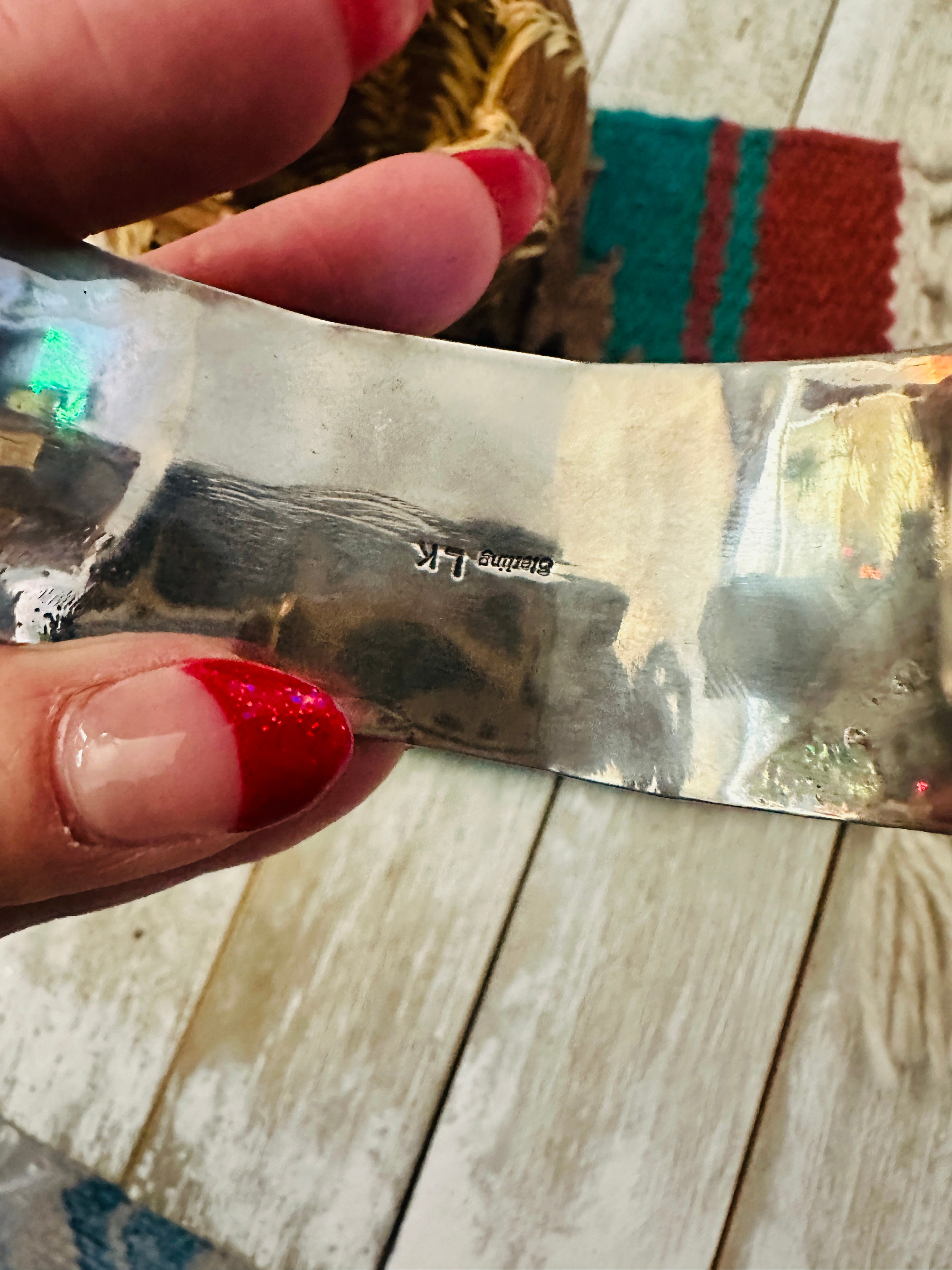 Handcrafted Sterling Silver & Turquoise Cluster Cuff Bracelet