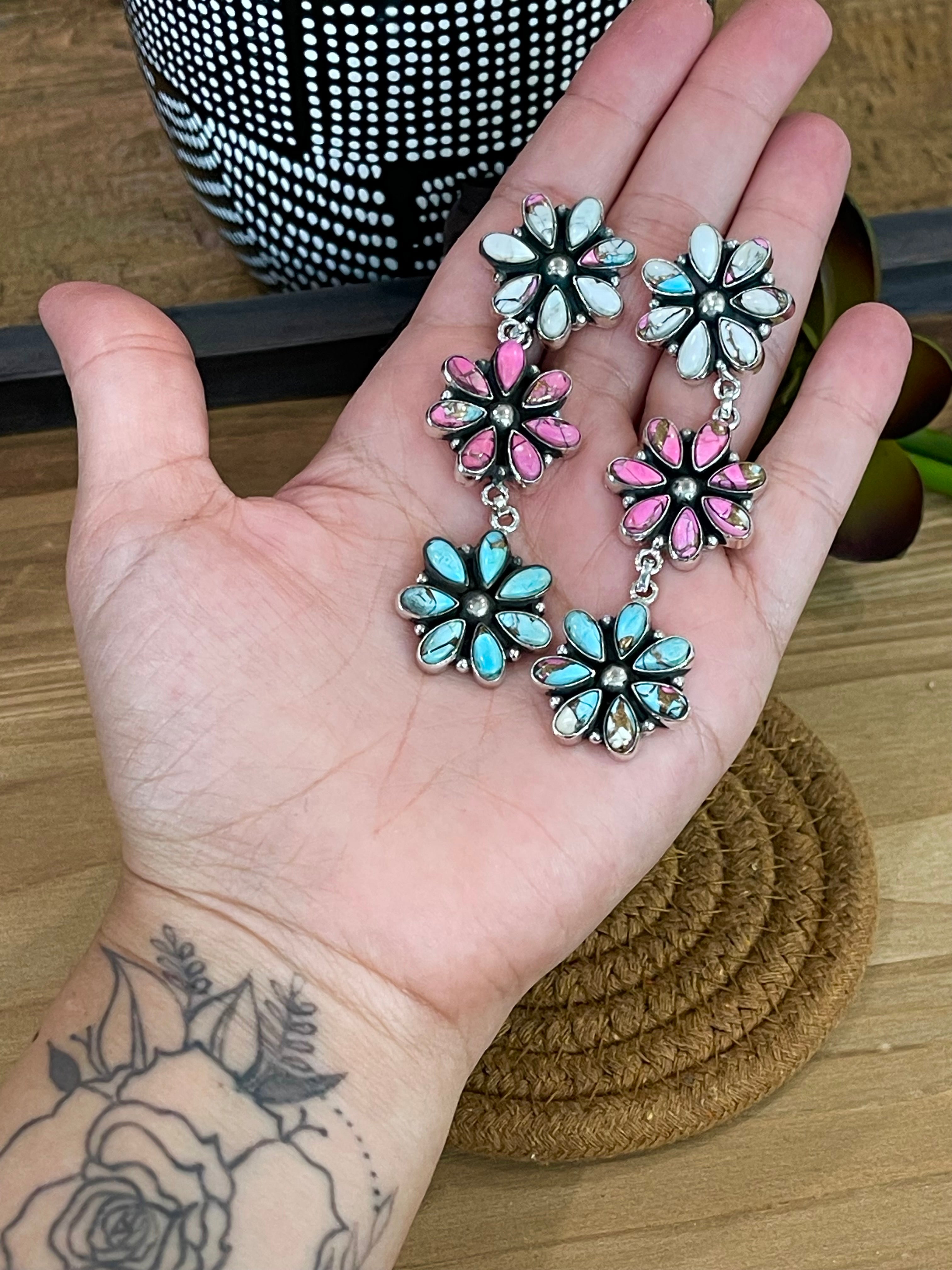 Handmade Cotton Candy & Sterling Silver Dangles