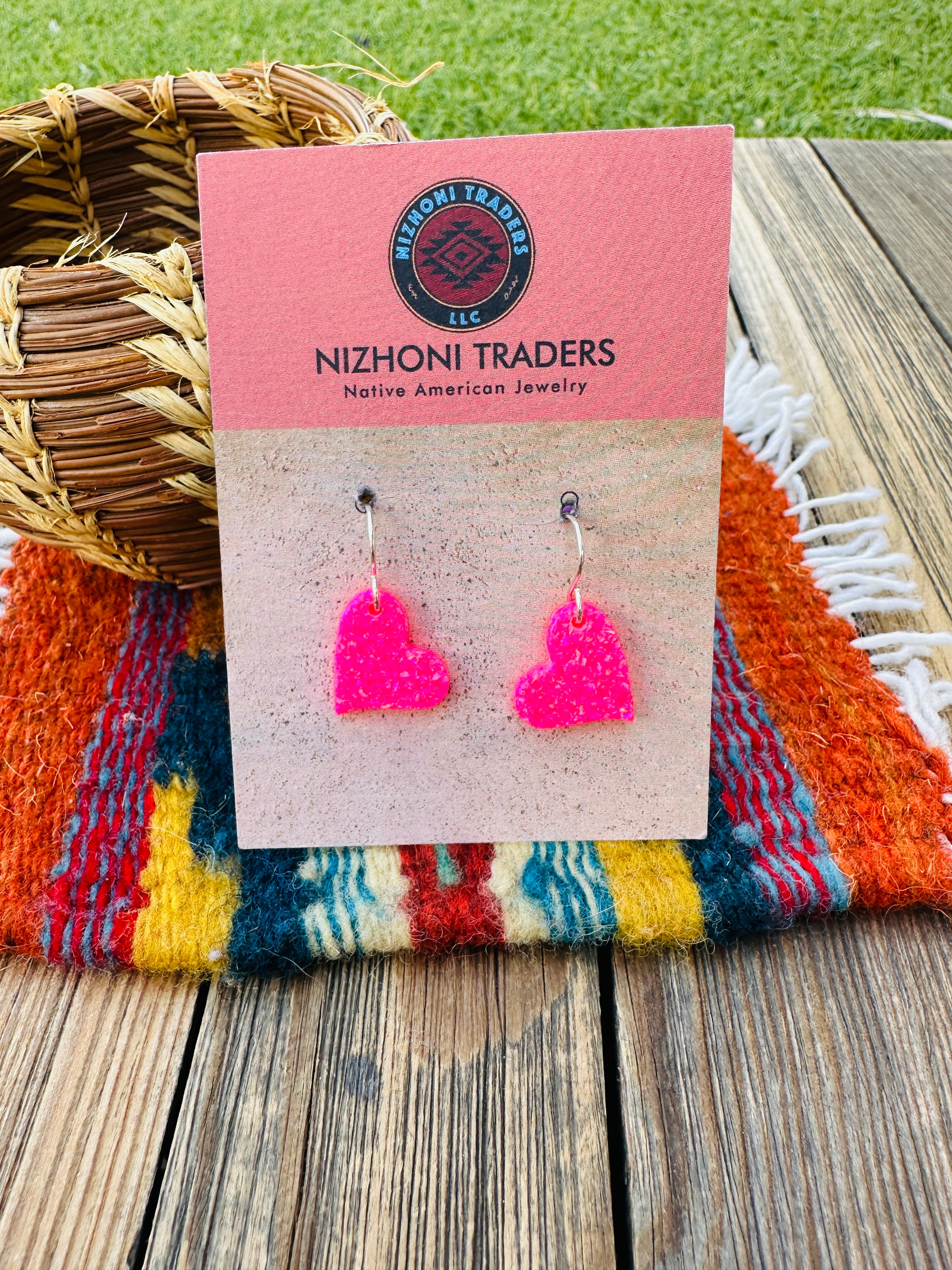 Handcrafted Sterling Silver & Opal Heart Dangle Earrings