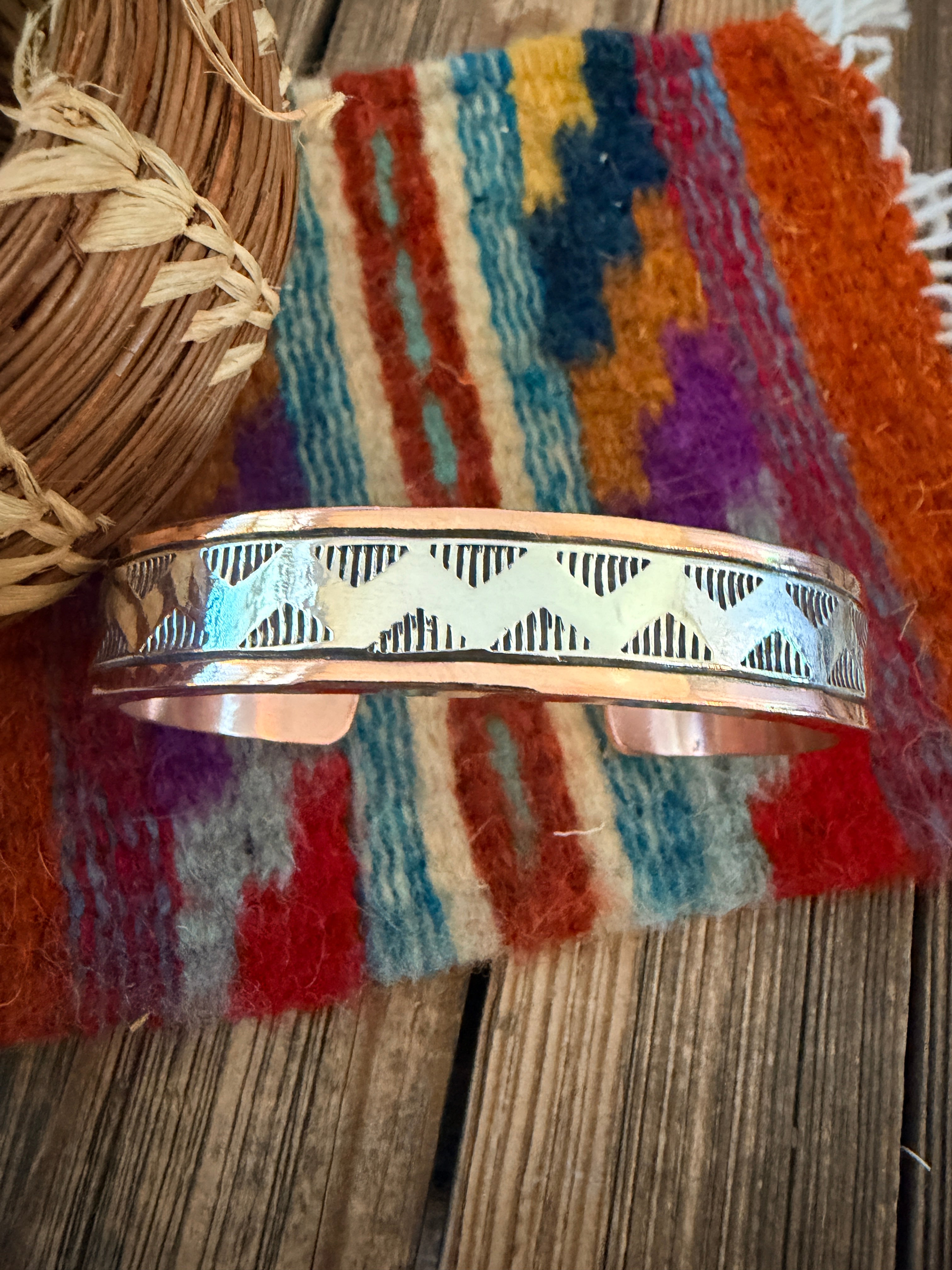 Handcrafted Copper & Sterling Silver Cuff Bracelet