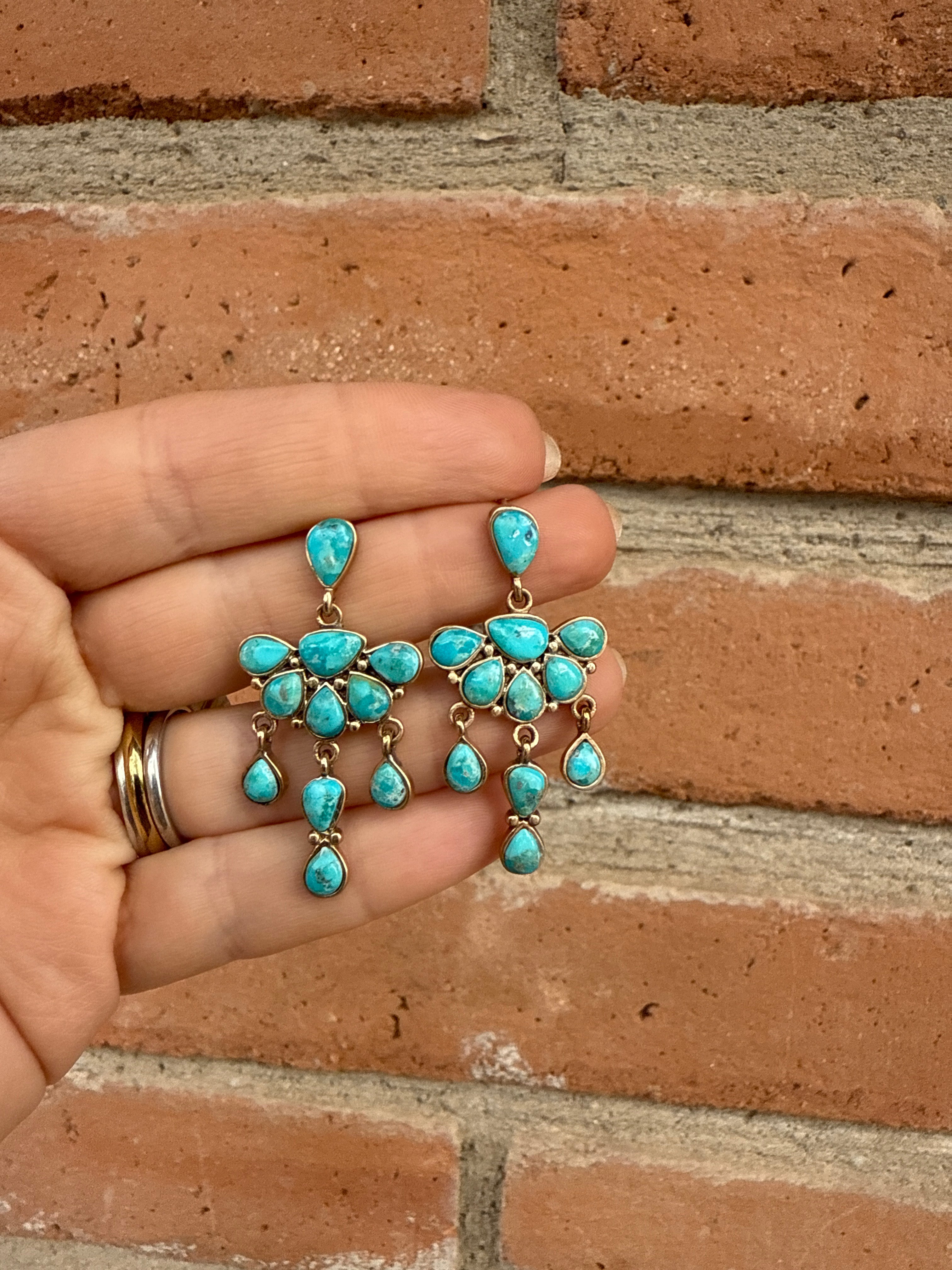 “The Golden Collection” DURANGO Handmade Gold Plated Sterling Silver & Natural Turquoise Earrings