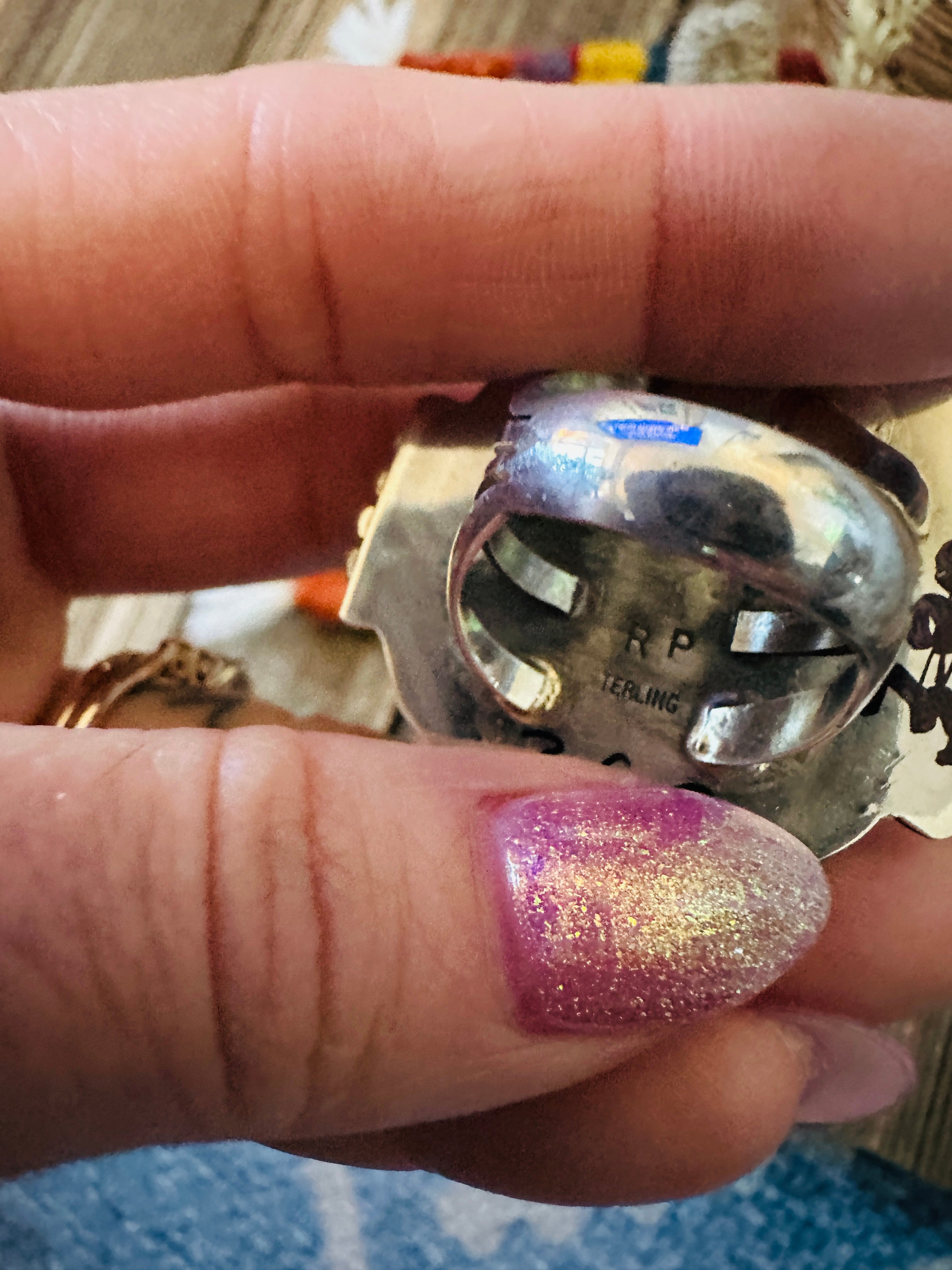 Handcrafted Turquoise & Sterling Silver Ring 7 by Rosella Paxson