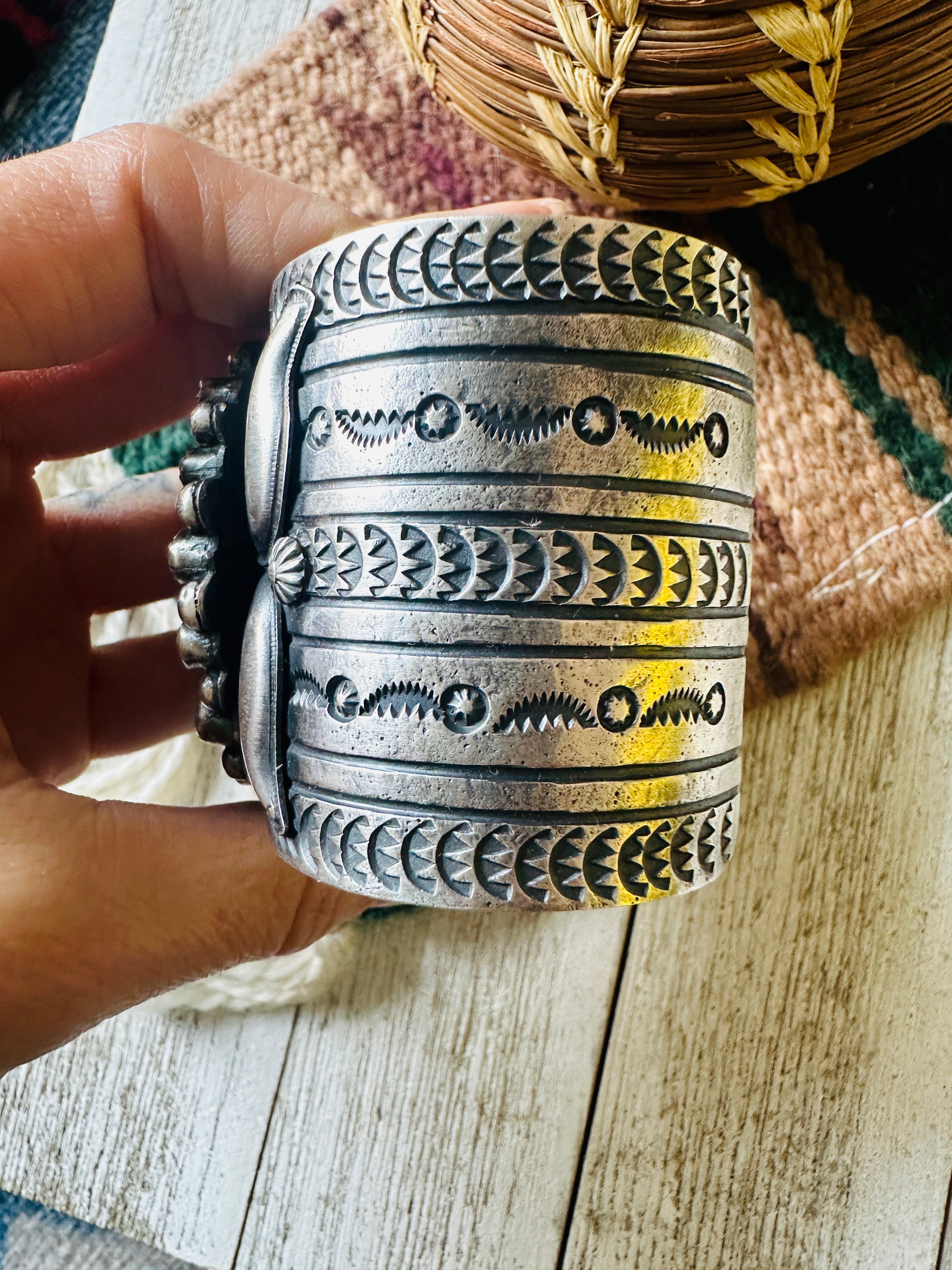 Sterling Silver, Turquoise & Queen Pink Conch Cuff Bracelet /