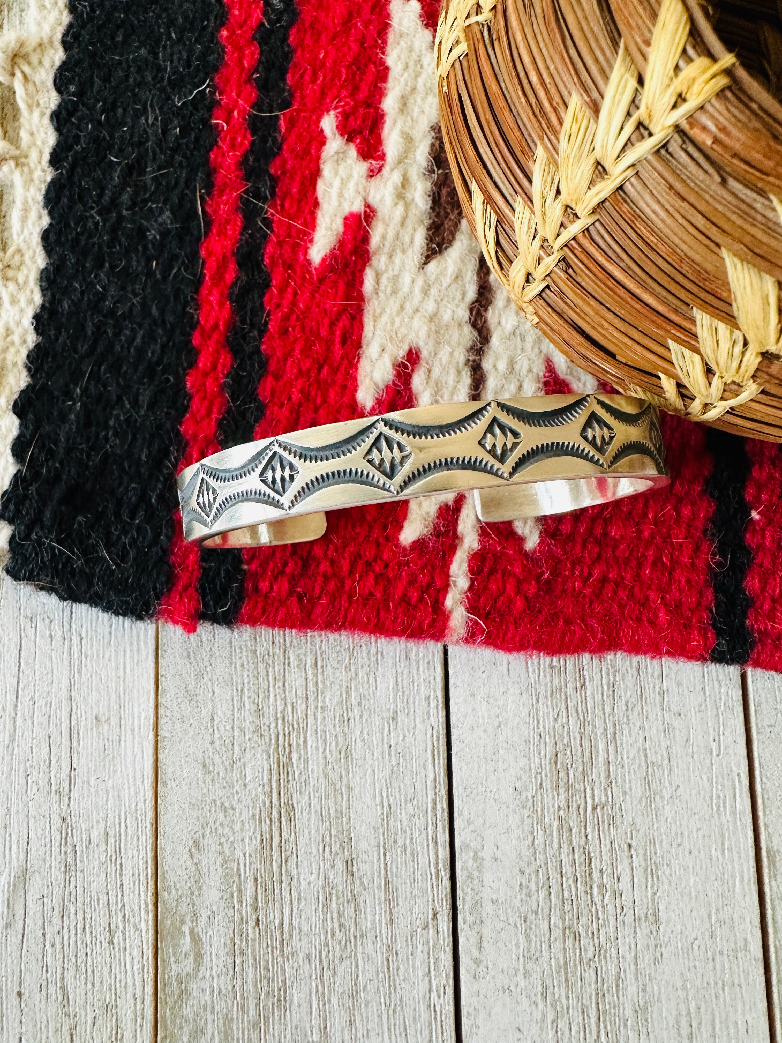 Handcrafted & Hand Stamped Sterling Silver Cuff Bracelet