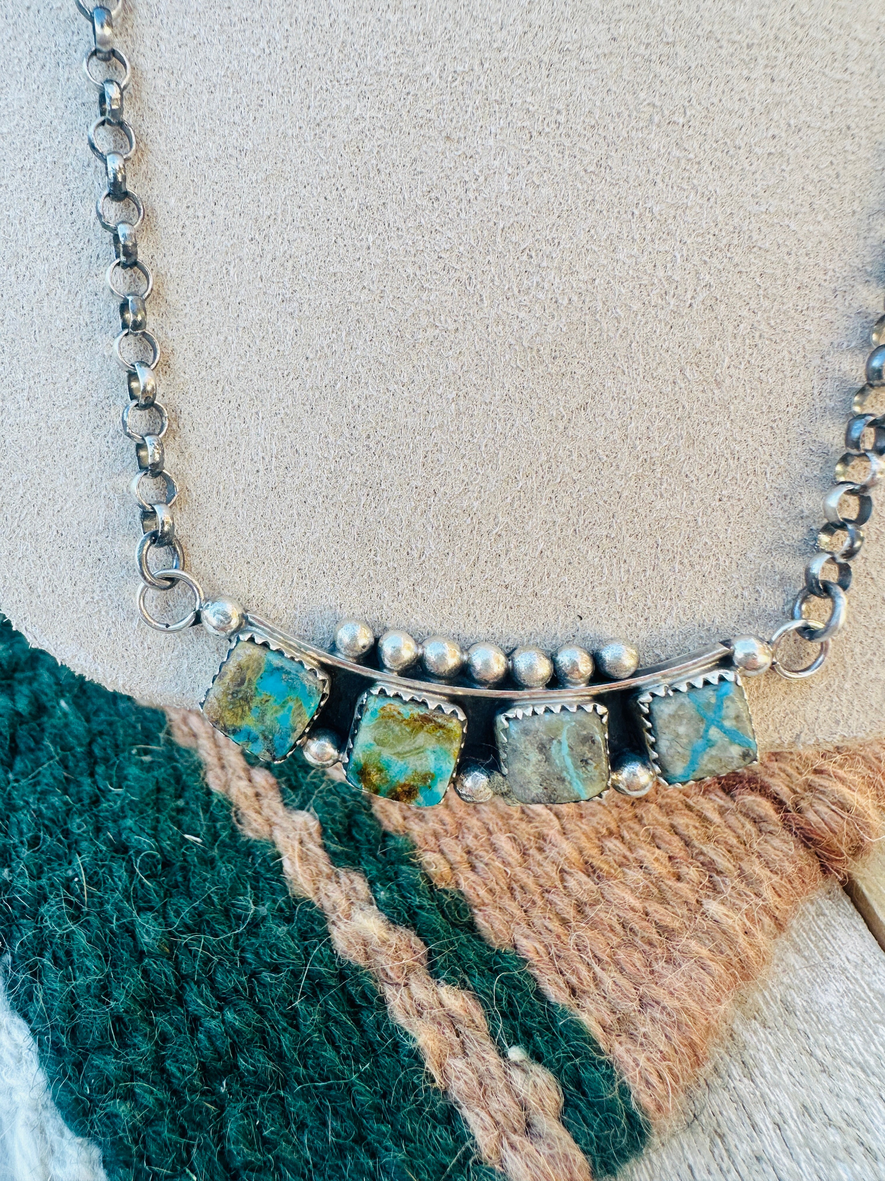 Handcrafted Turquoise & Sterling Silver Necklace by Jacqueline Silver