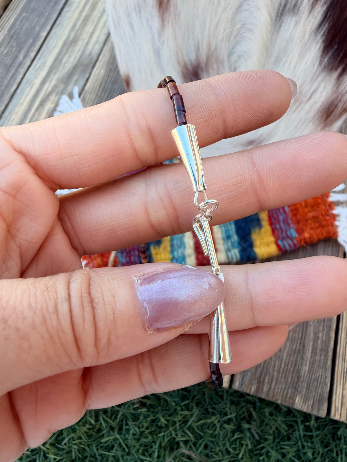 Handcrafted Sterling Silver & Beaded Fetish 29” Necklace
