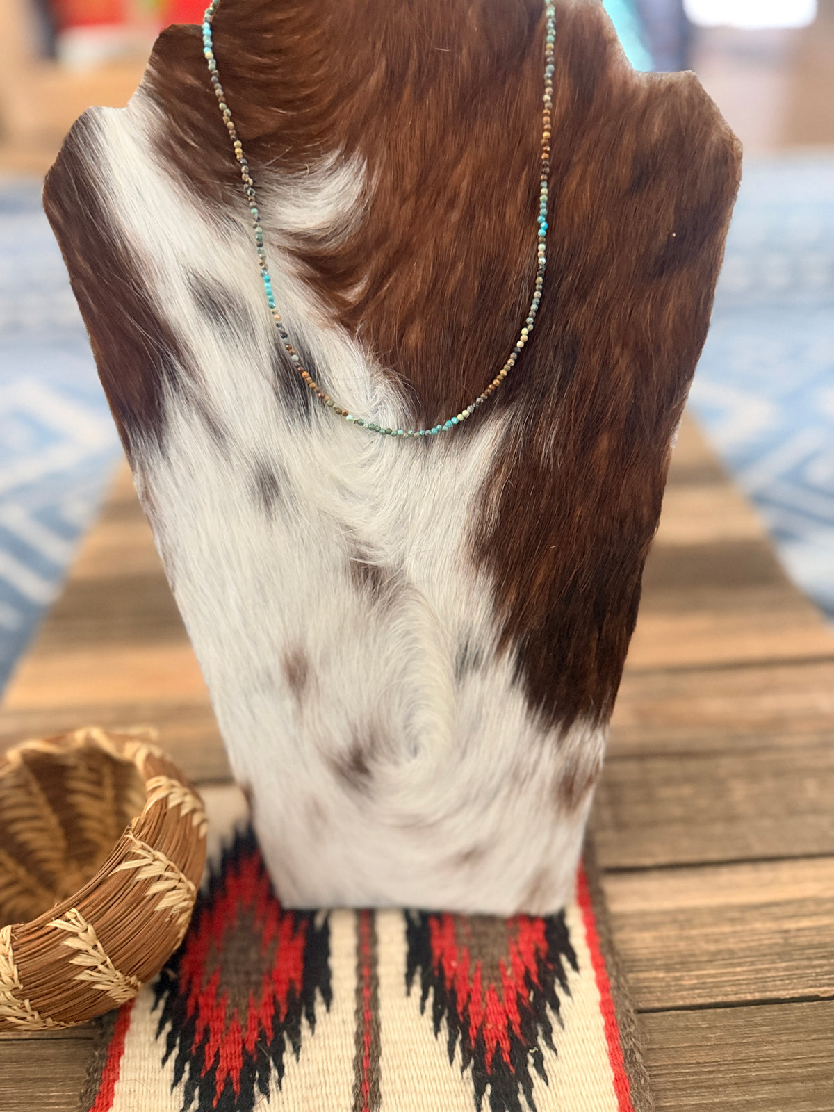 Handcrafted Turquoise 16” Beaded Necklace