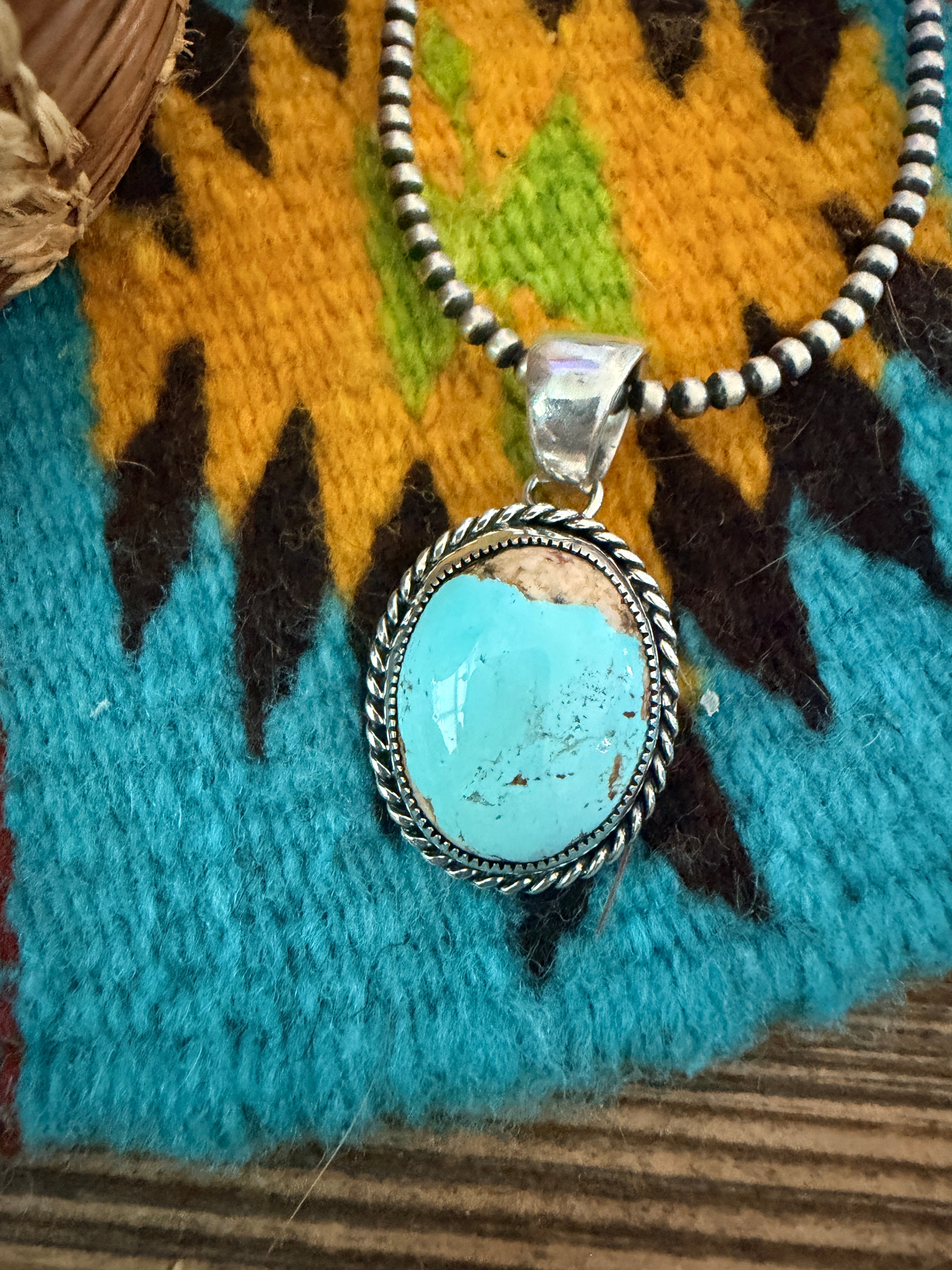 Handcrafted Sterling Silver and Turquoise Pendant