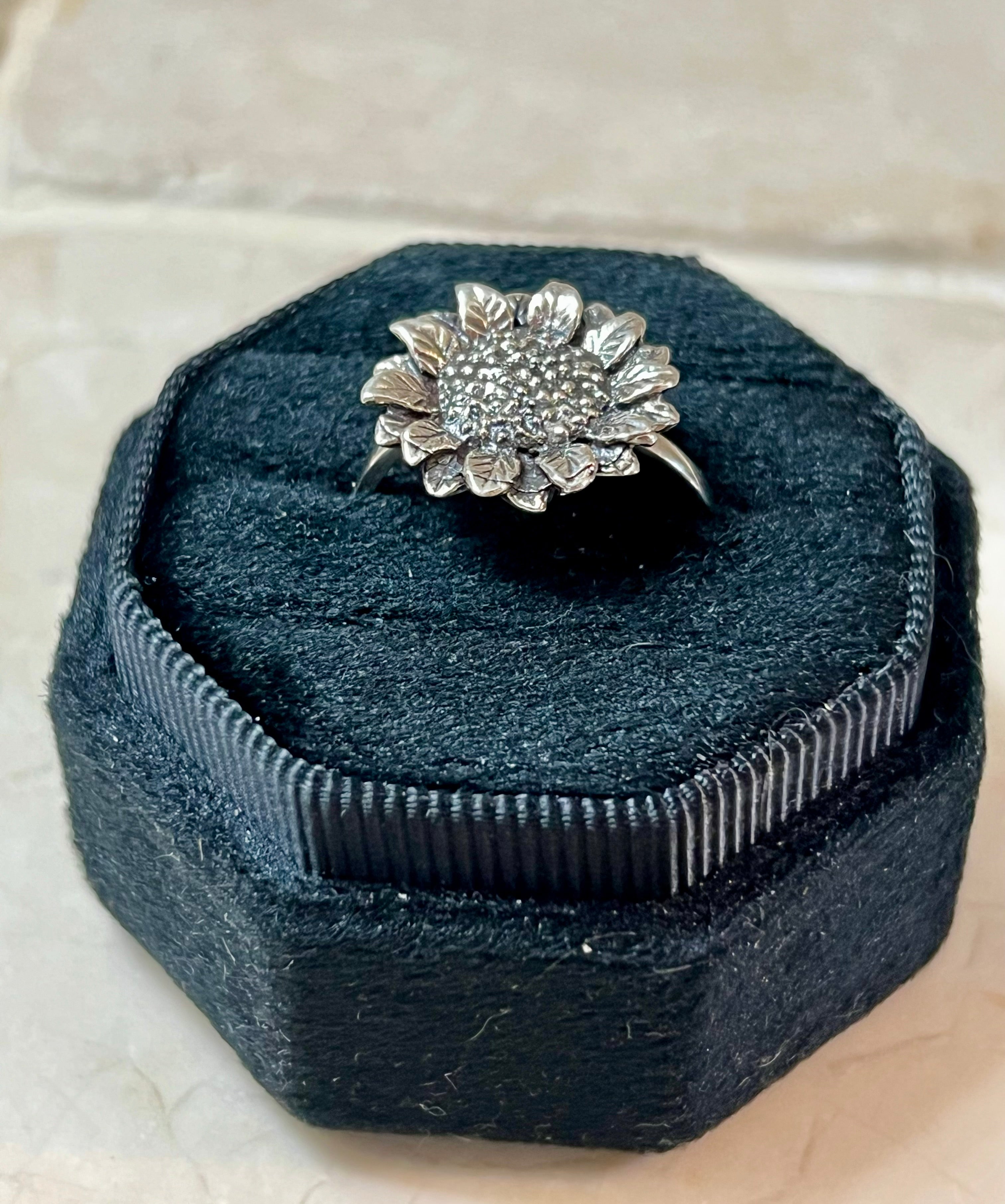 Sunflower Sterling Silver Ring