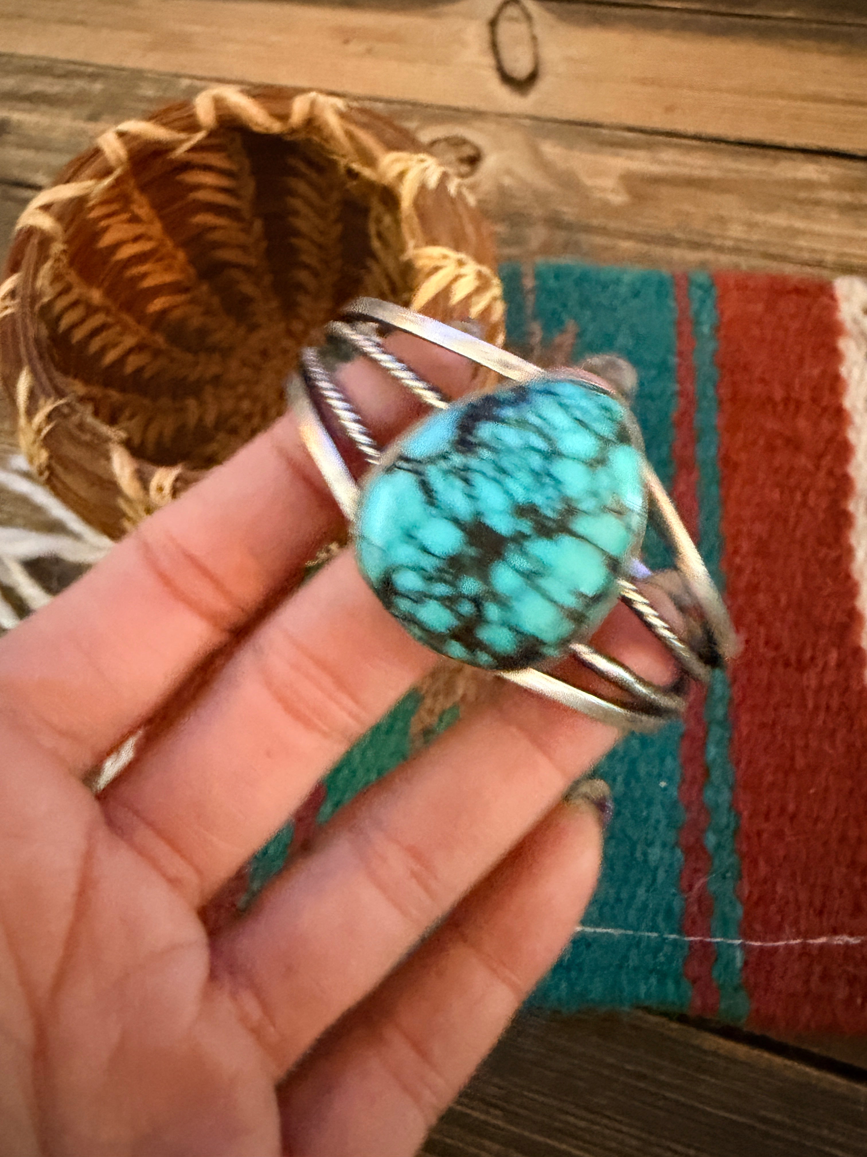 Handcrafted Sterling Silver and Turquoise Cuff Bracelet