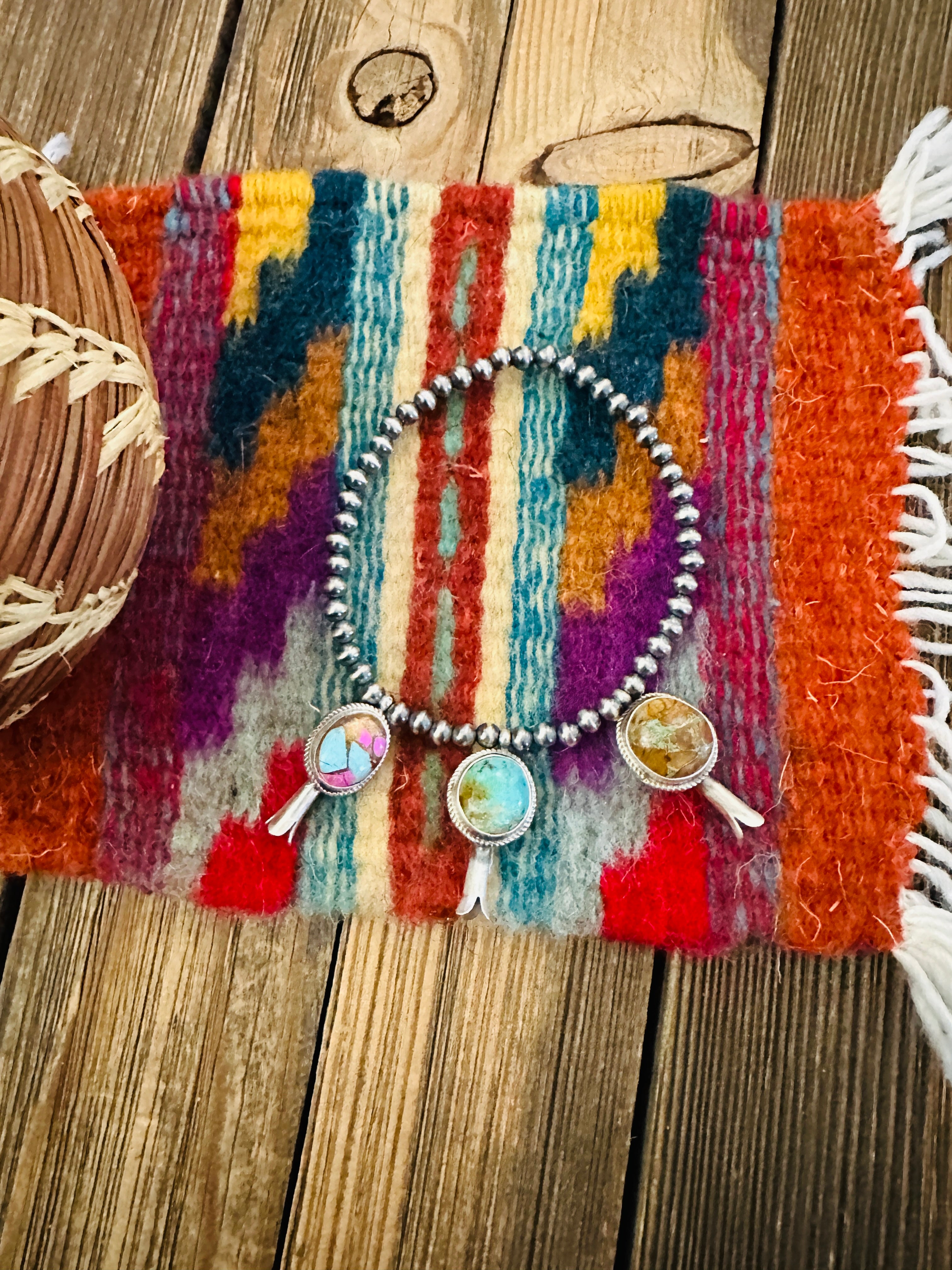 Handcrafted 3mm Sterling Silver Pearl & Multi Stone Blossom Stretch Bracelet