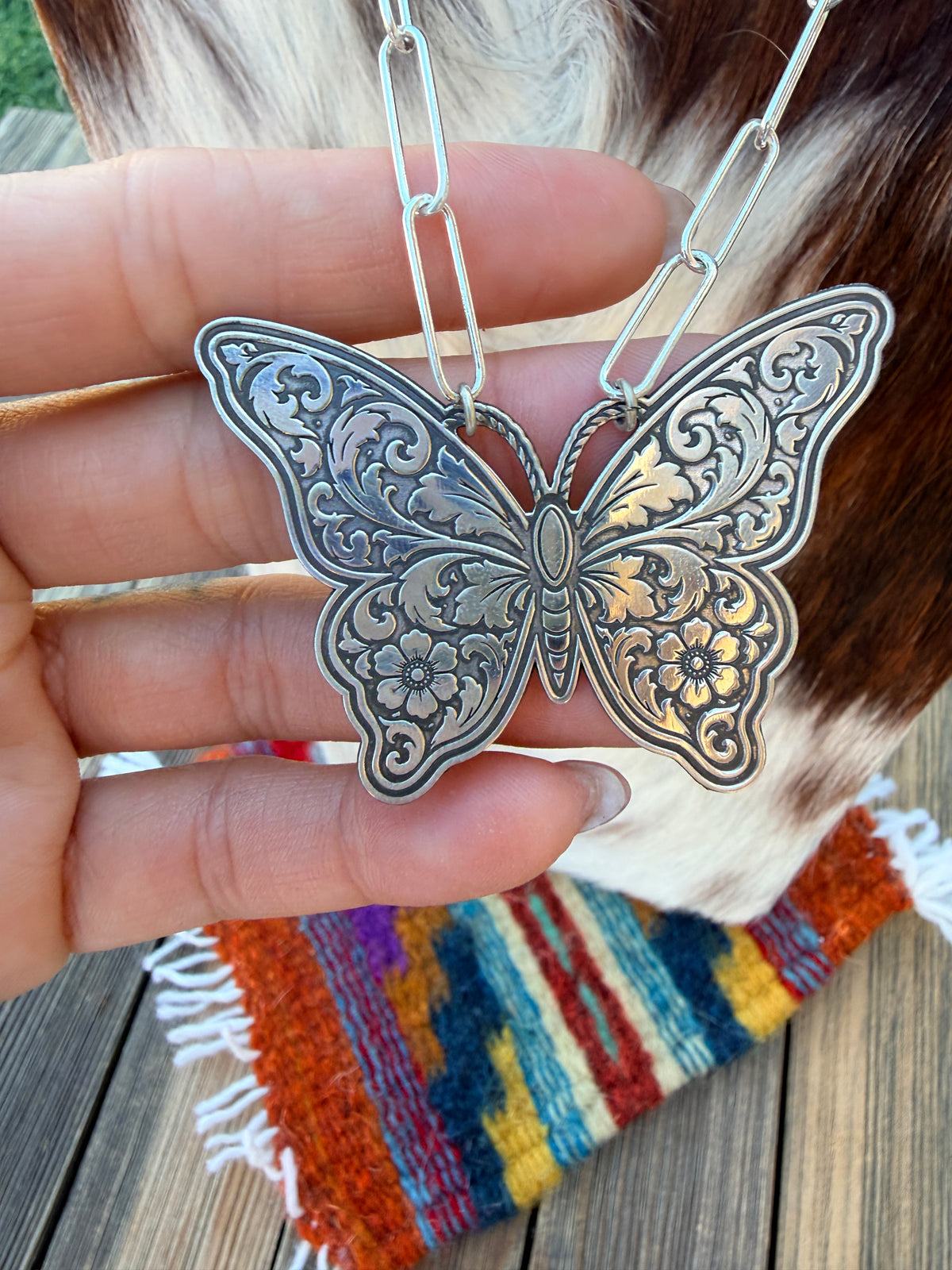Handmade Sterling Silver Butterfly Necklace