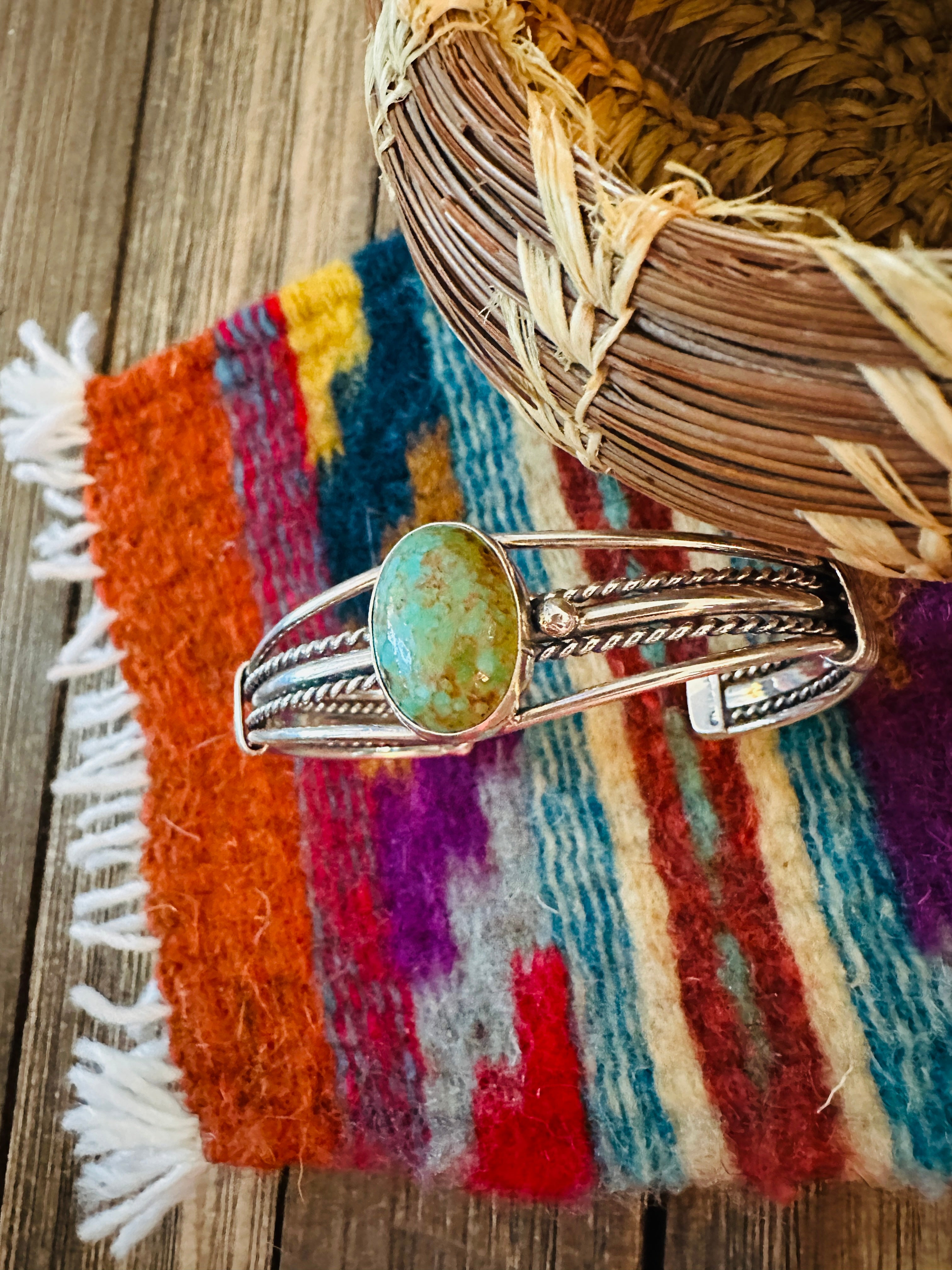 Handcrafted Turquoise & Sterling Silver Cuff Bracelet