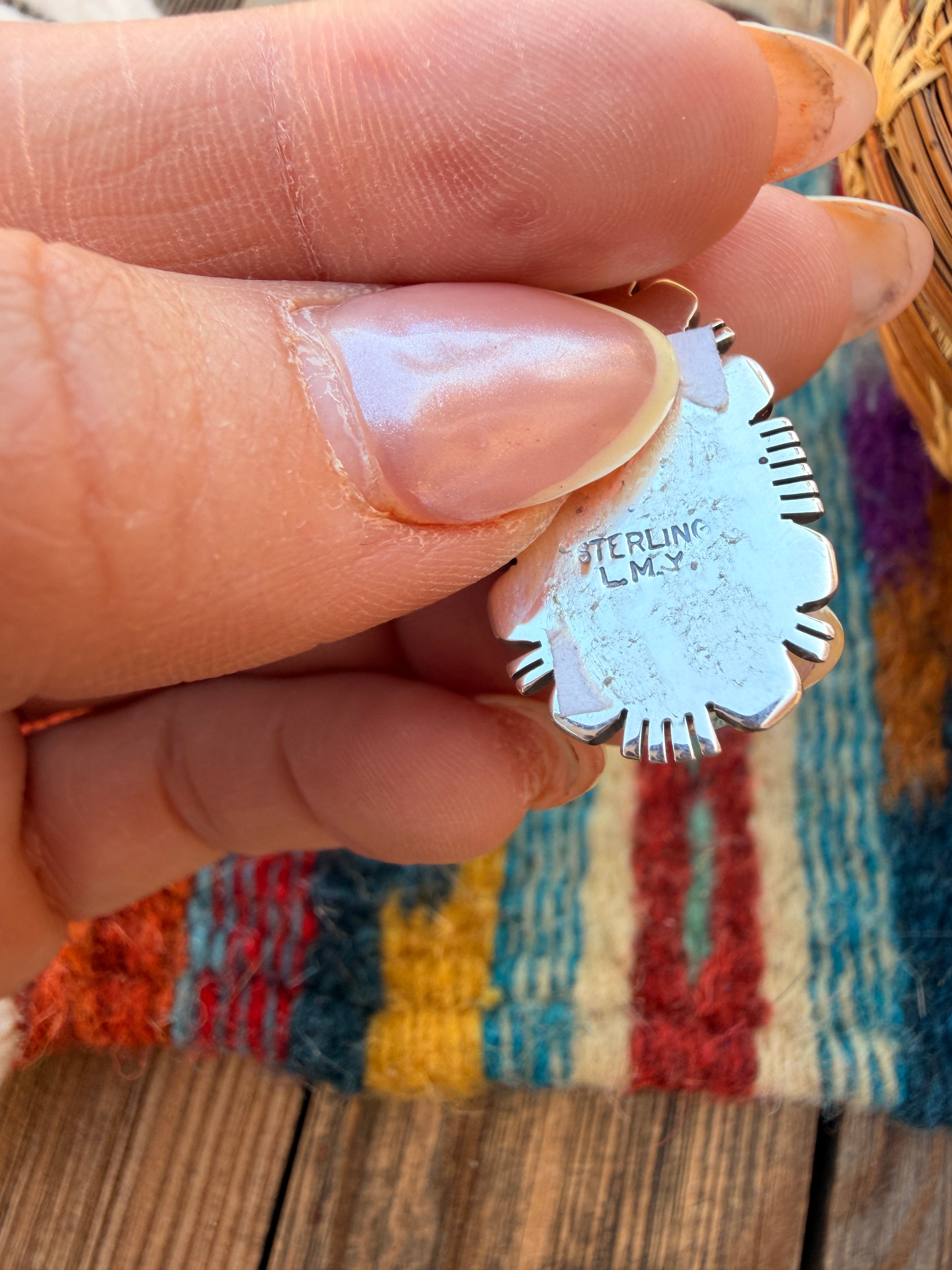 Handcrafted Sterling Silver & Sonoran Mountain Turquoise Pendant by Larry Moses Yazzie