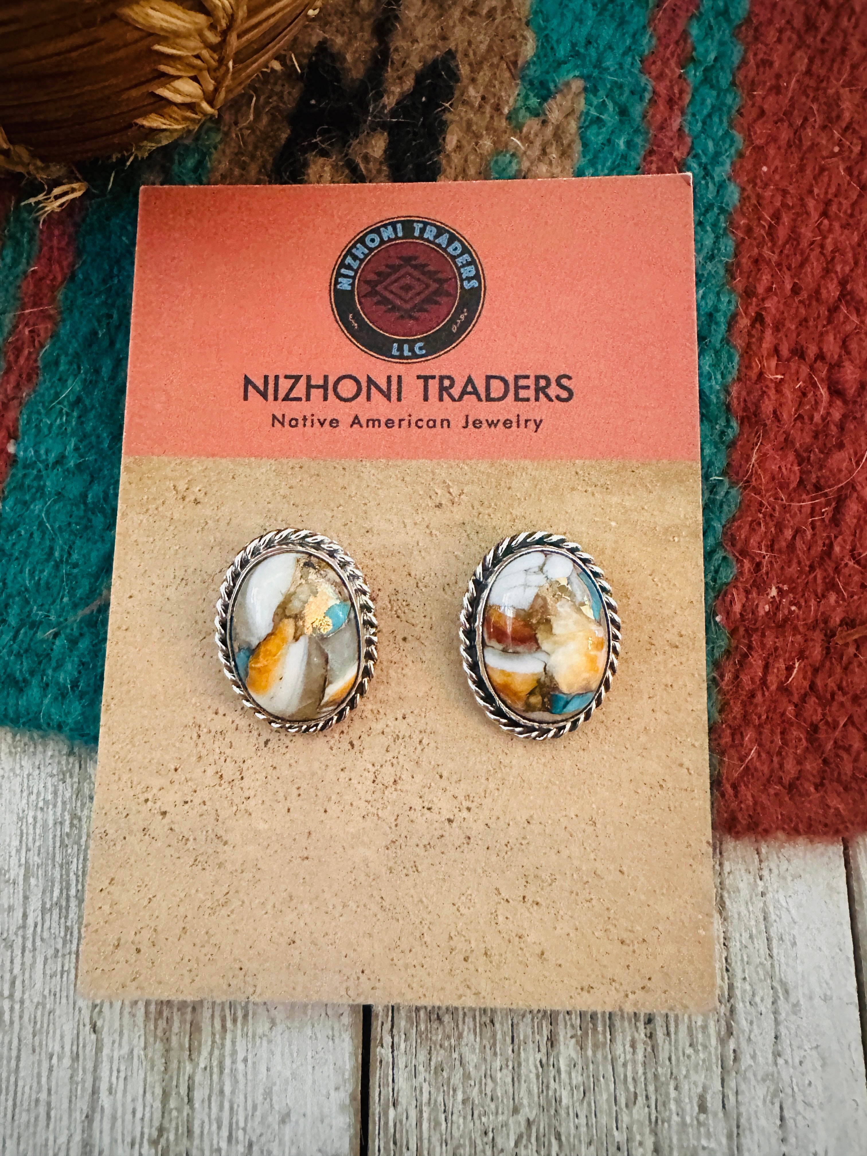 Handcrafted Sterling Silver & Spice Stud Earrings