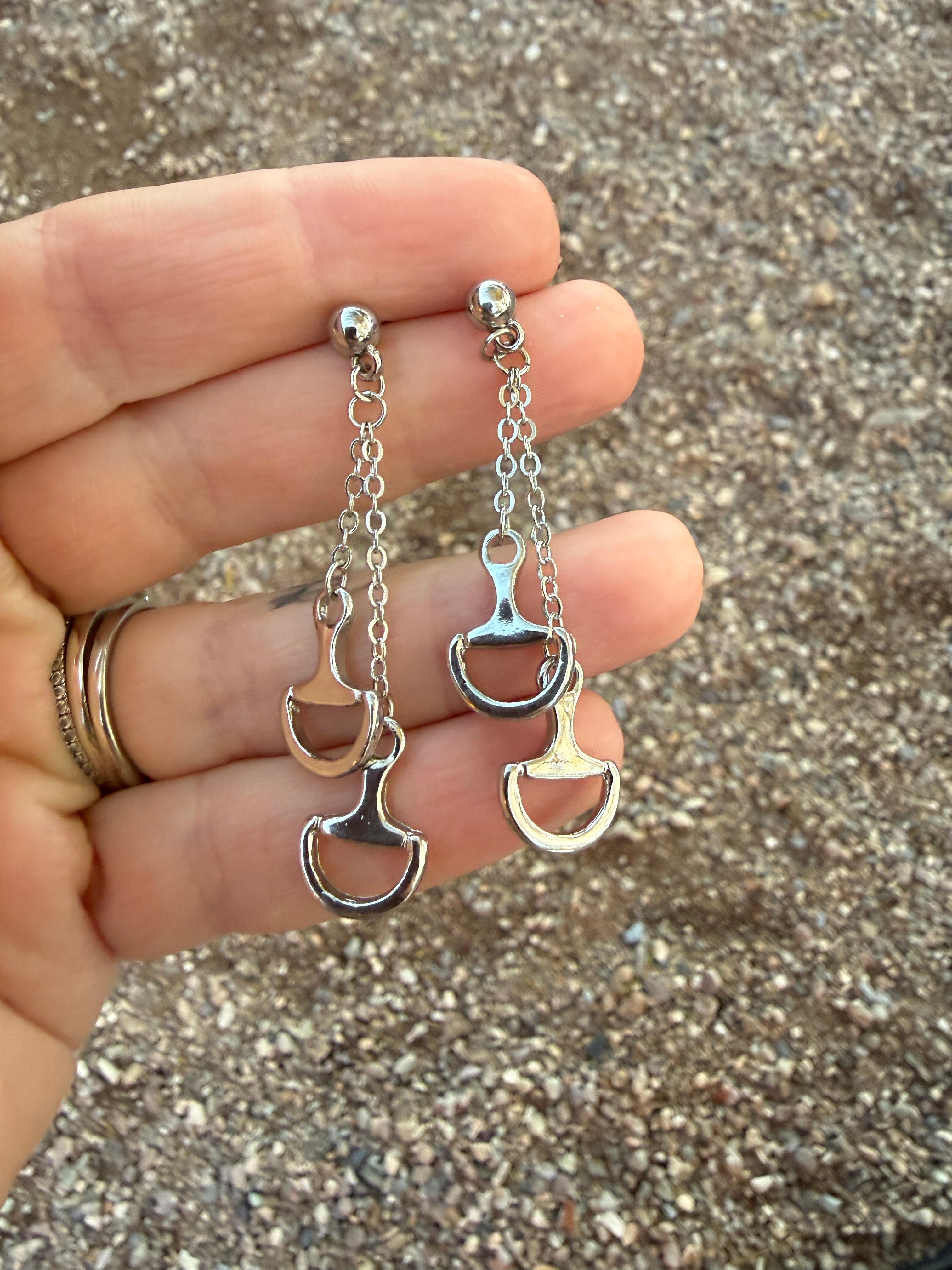 “The Golden Collection” Handmade Silver Plated Horse Bit Earring