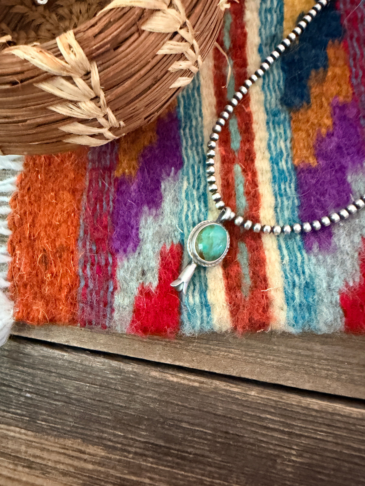 Handcrafted Sterling Silver & Turquoise Blossom Pendant