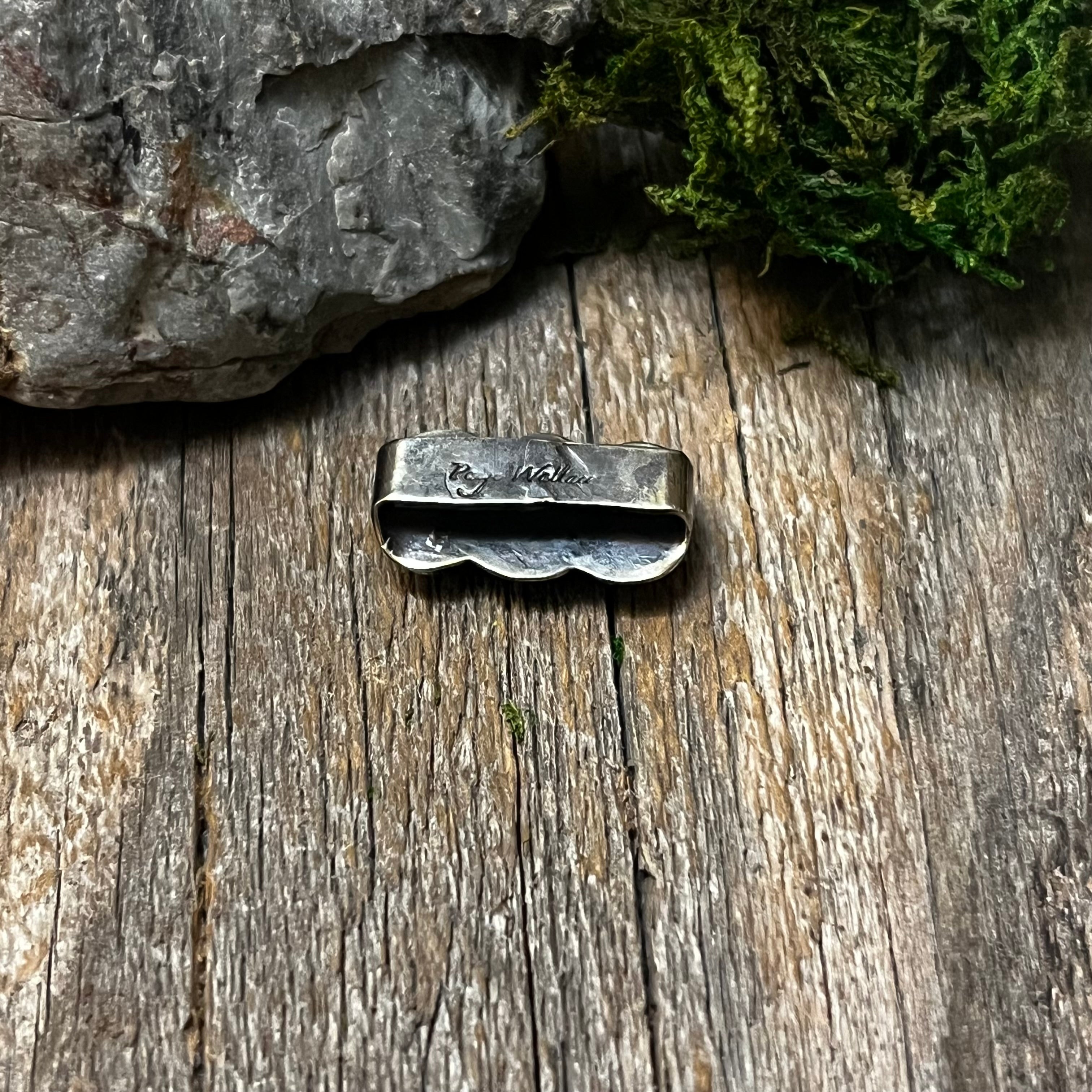 Handmade Sterling Silver Turquoise & Orange Spiny Watch Charm