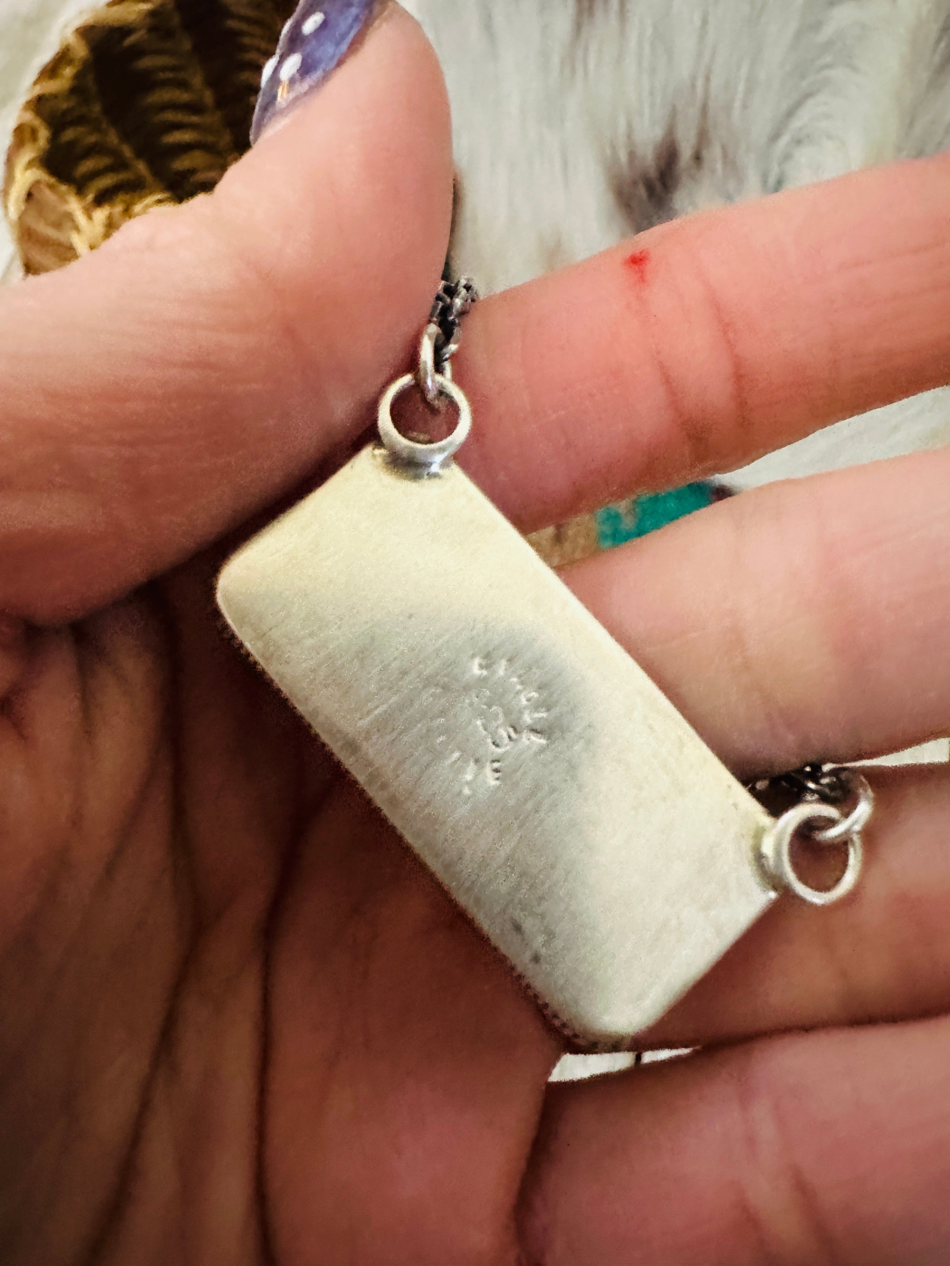 Handcrafted Spice & Sterling Silver Bar Necklace 18"