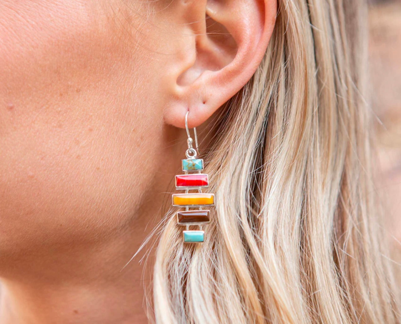 Stacked Tejano Bars Earrings