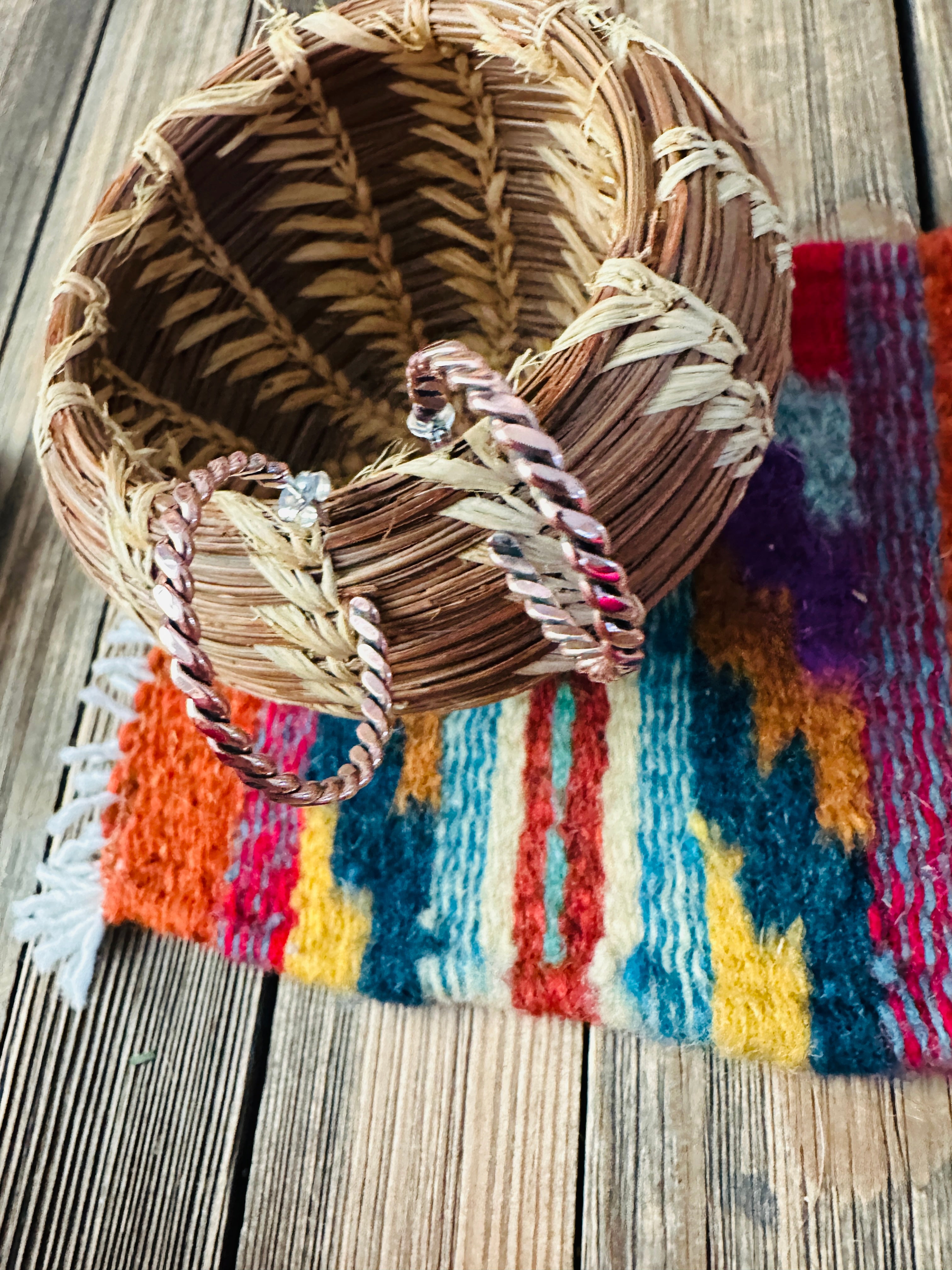 Handcrafted Twisted Copper Hoop Earrings