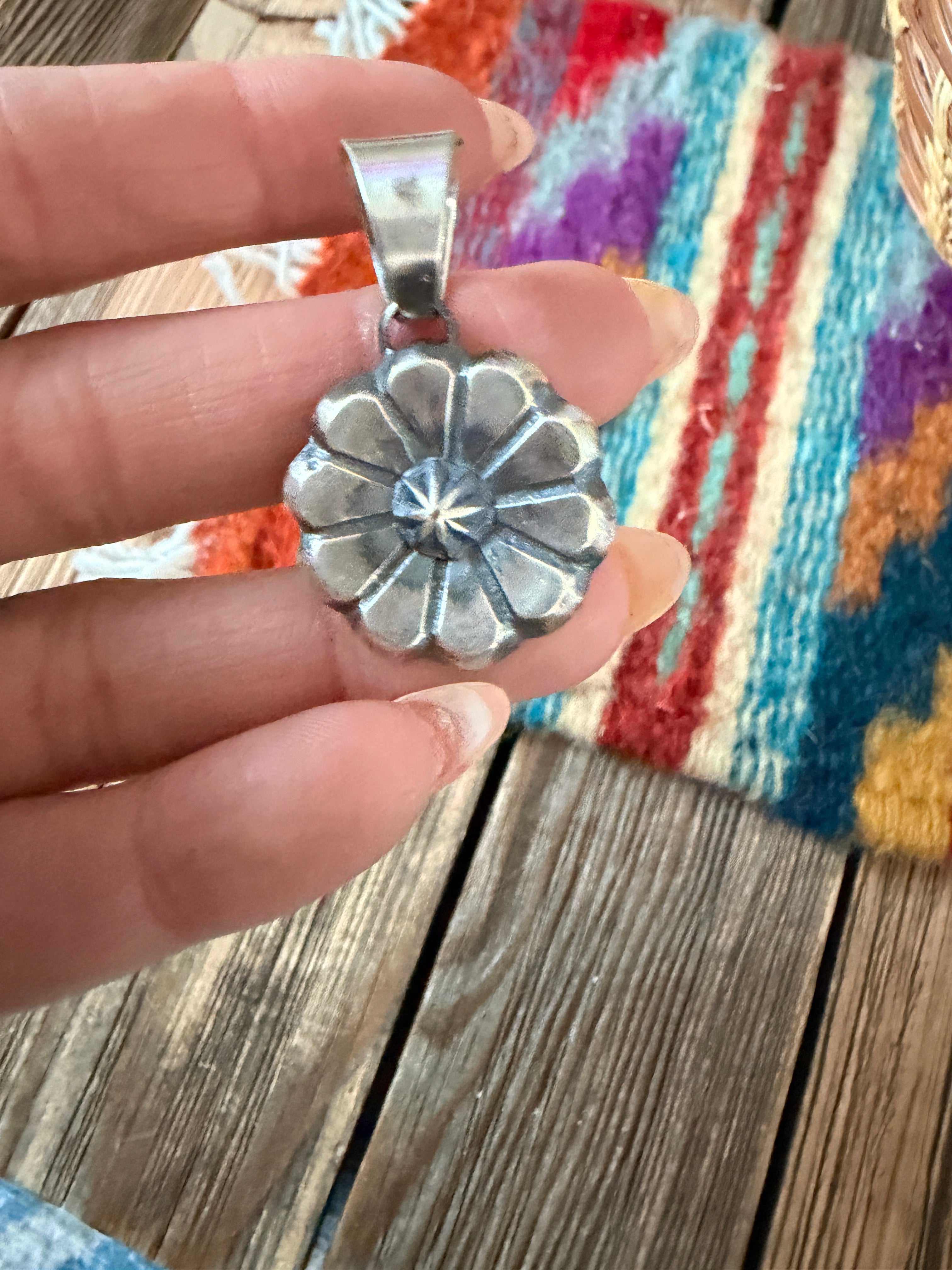 Handcrafted Sterling Silver Flower Pendant by Chimney Butte
