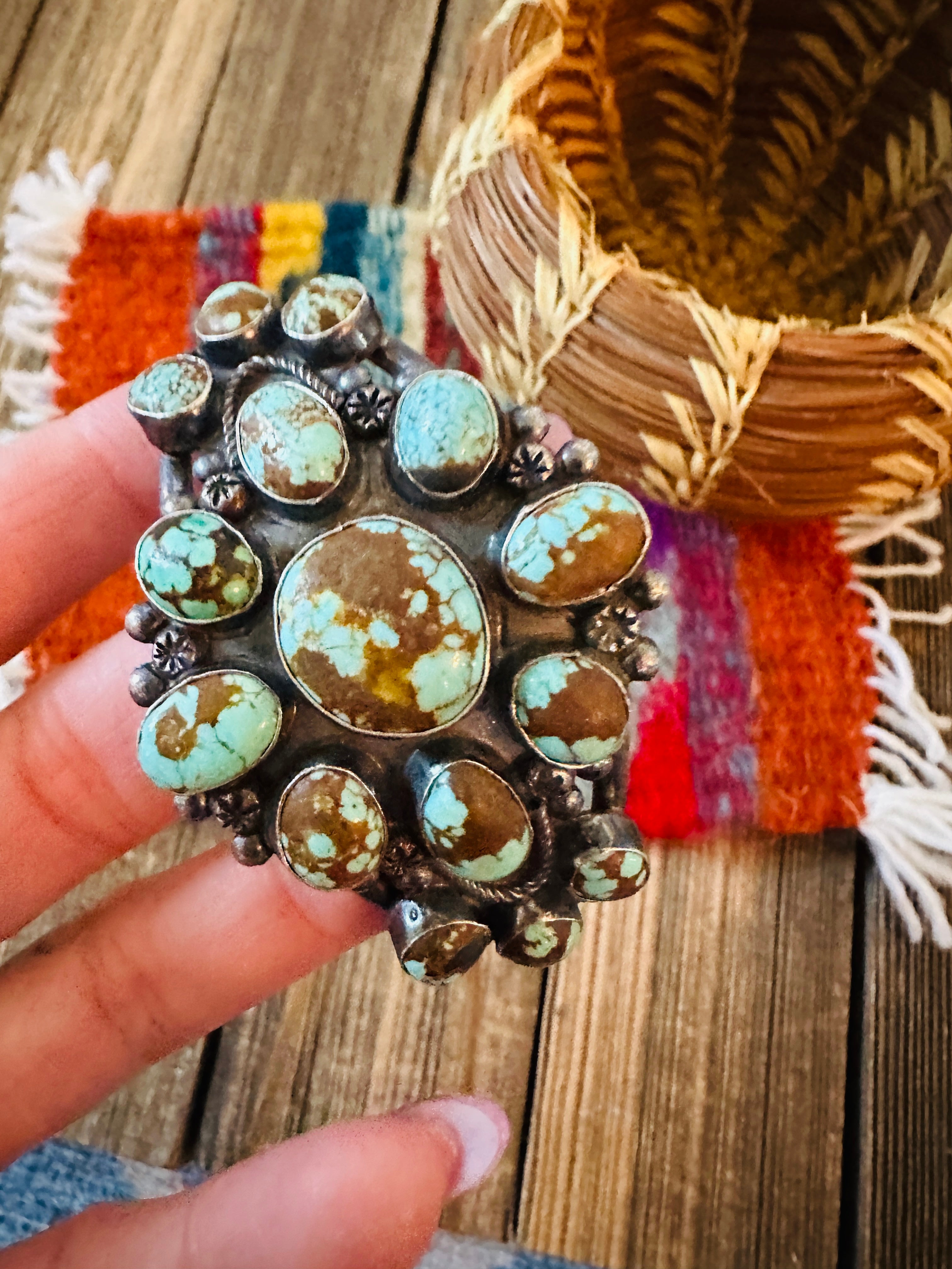 Handcrafted Turquoise & Sterling Silver Cuff Bracelet by Jacqueline Silver