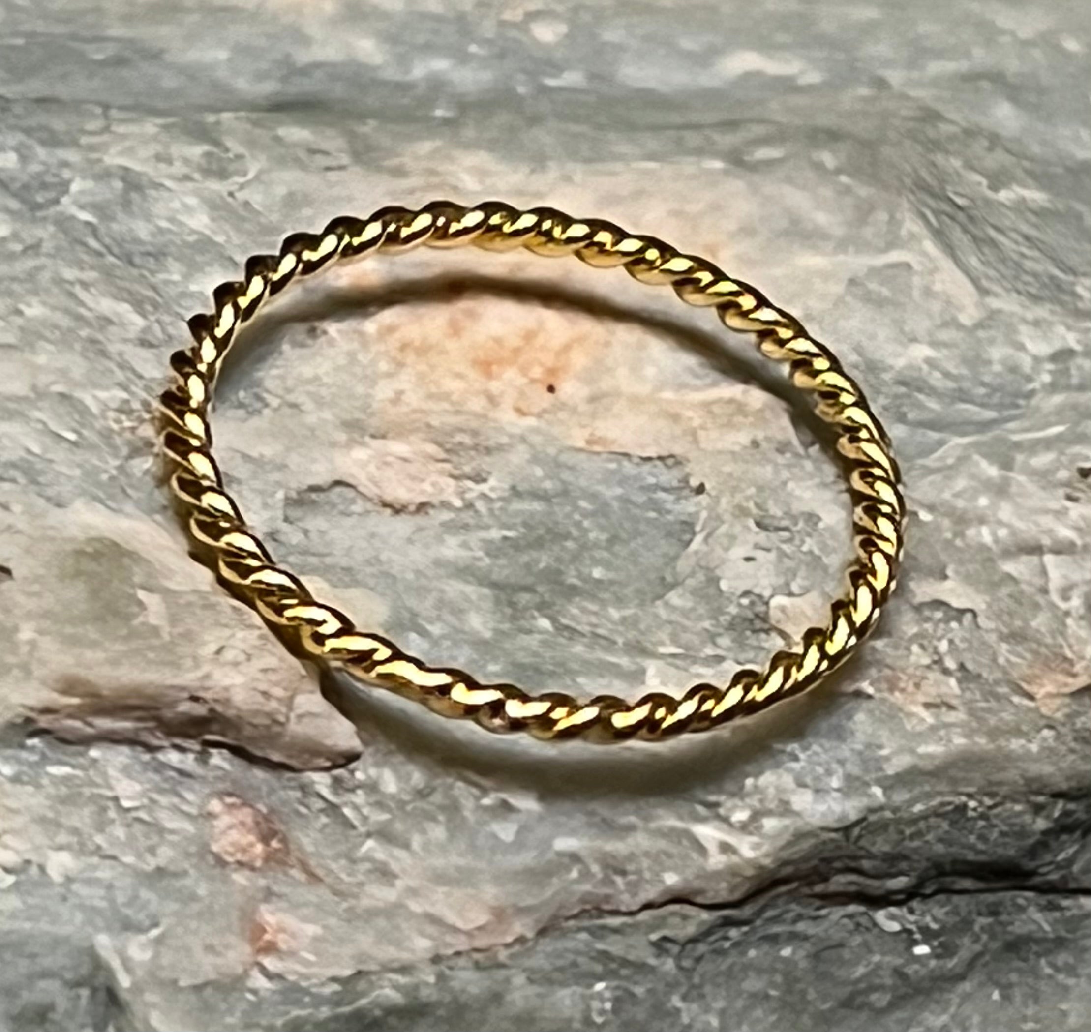 Stackable Gold Rope Ring