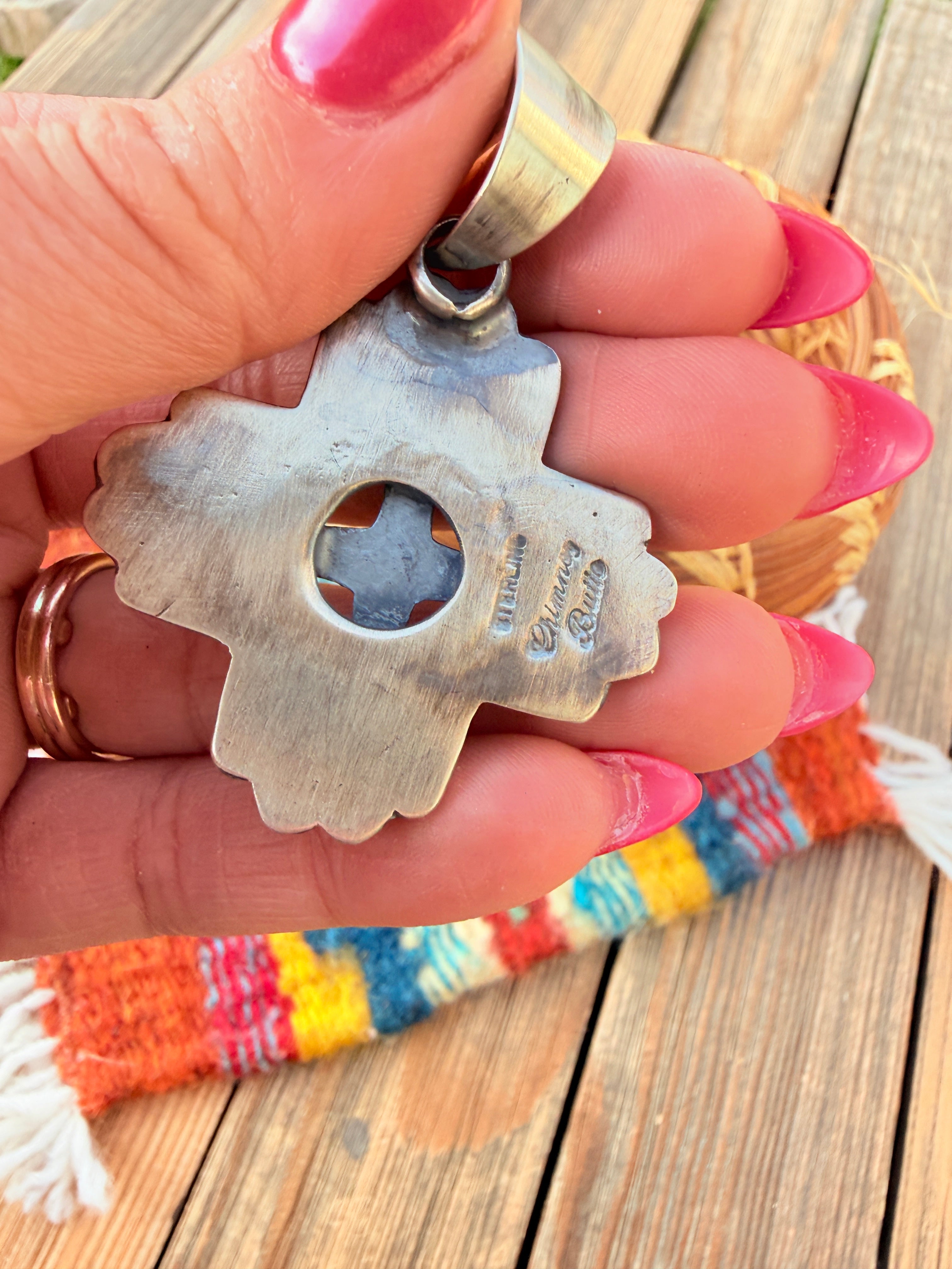 Handcrafted Sterling Silver Zia Cross Pendant by Chimney Butte