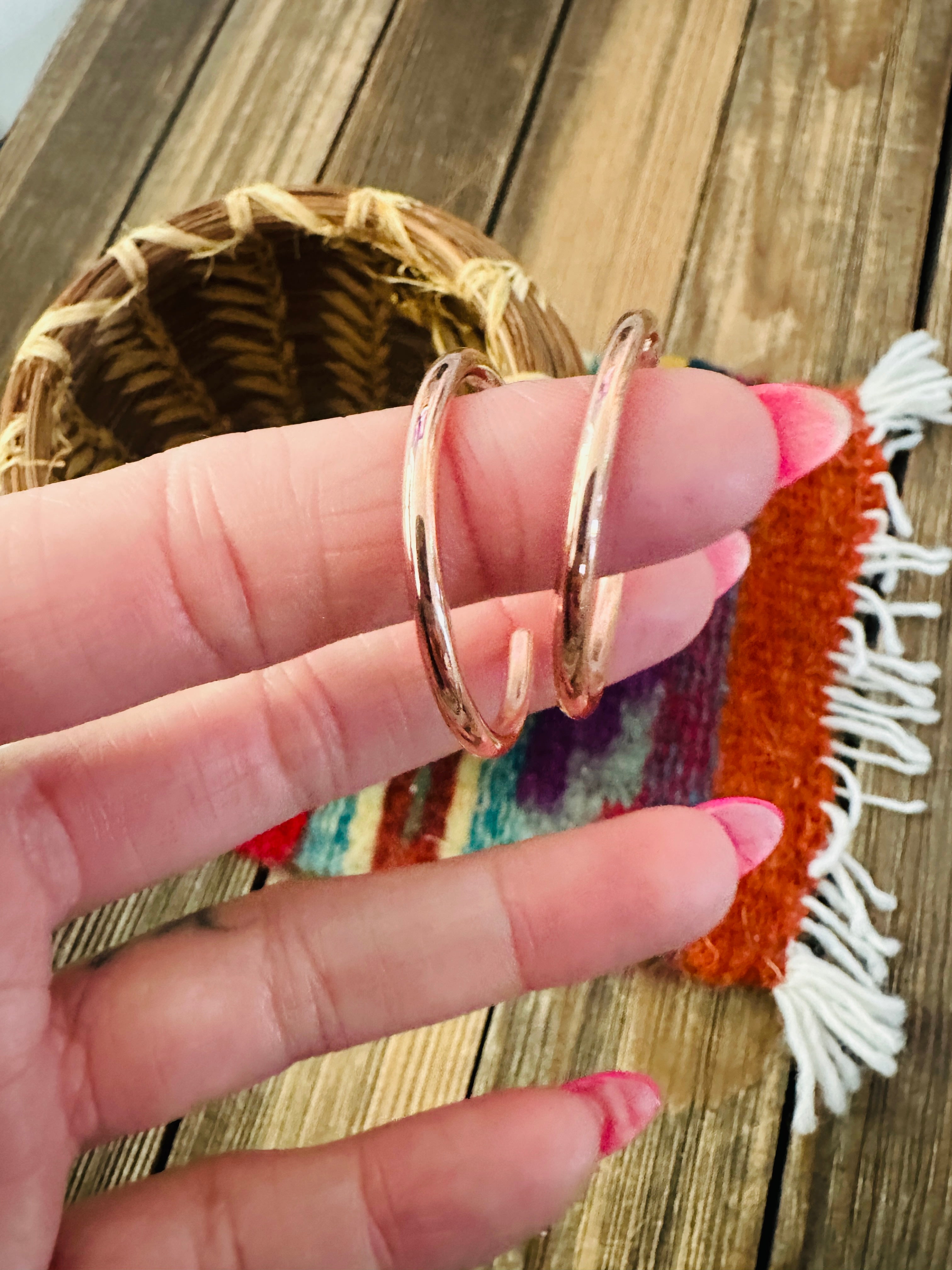 Handcrafted Copper Hoop Earrings