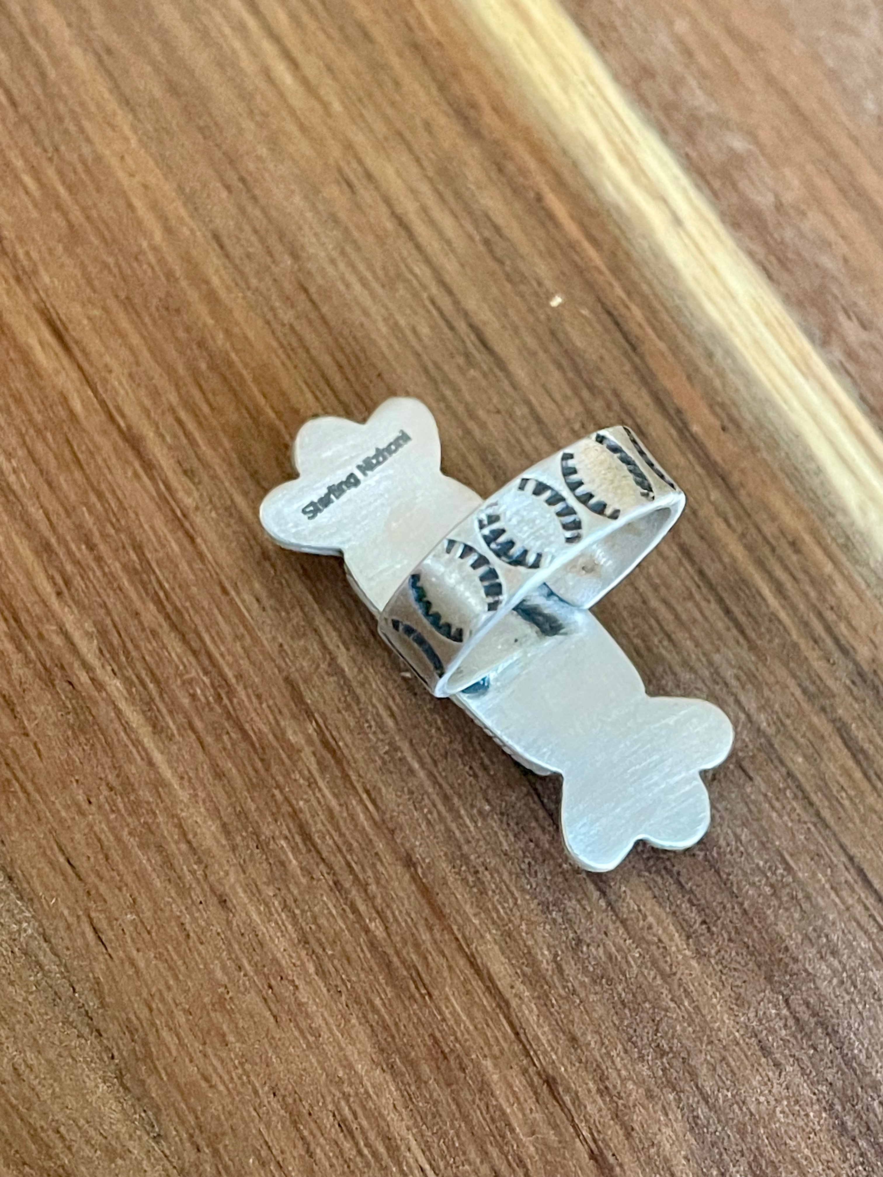 Beautiful Handmade Turquoise And Sterling Silver Adjustable Ring