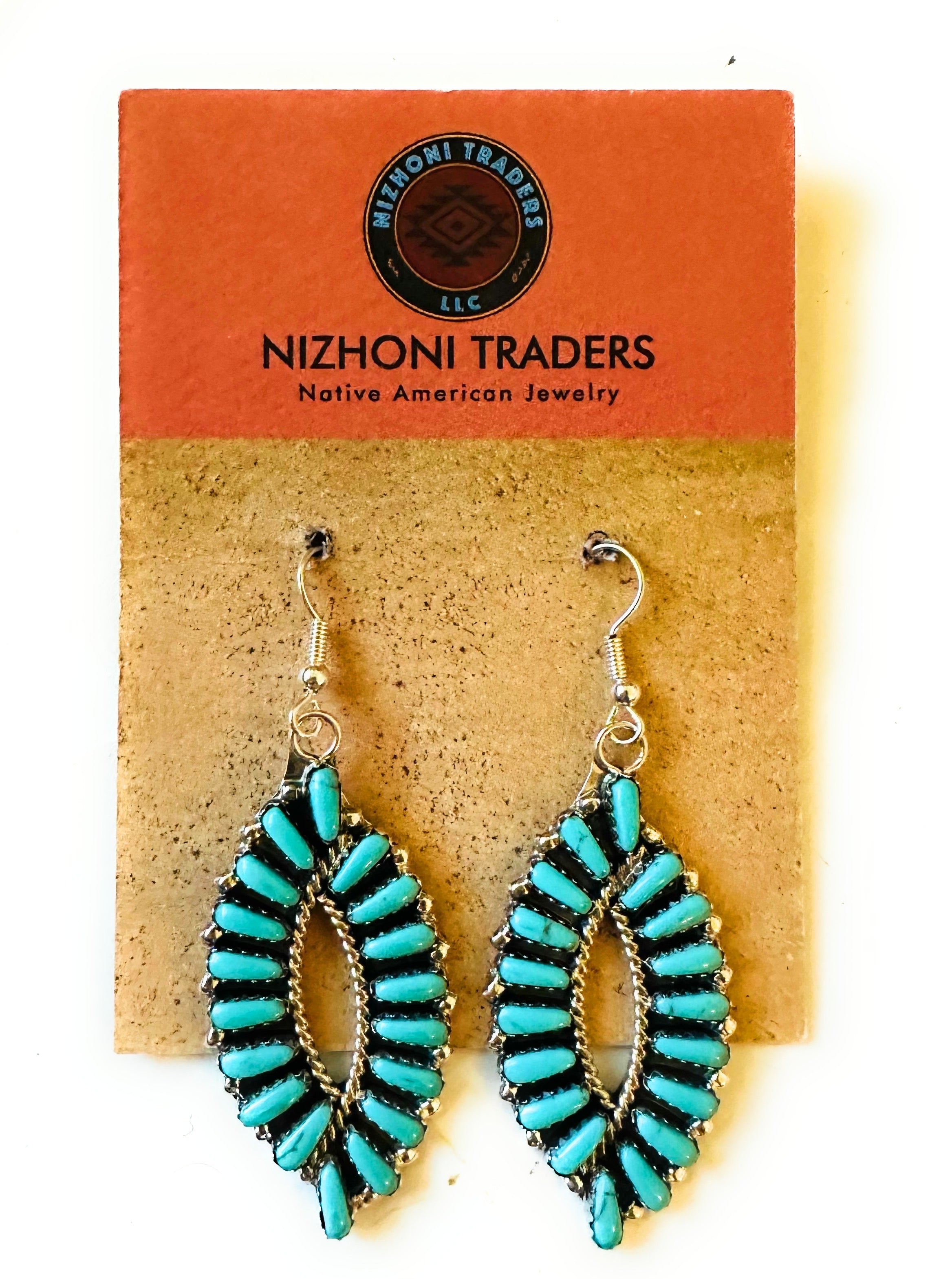 Handcrafted Sterling Silver & Turquoise Fishtail Dangle Earrings