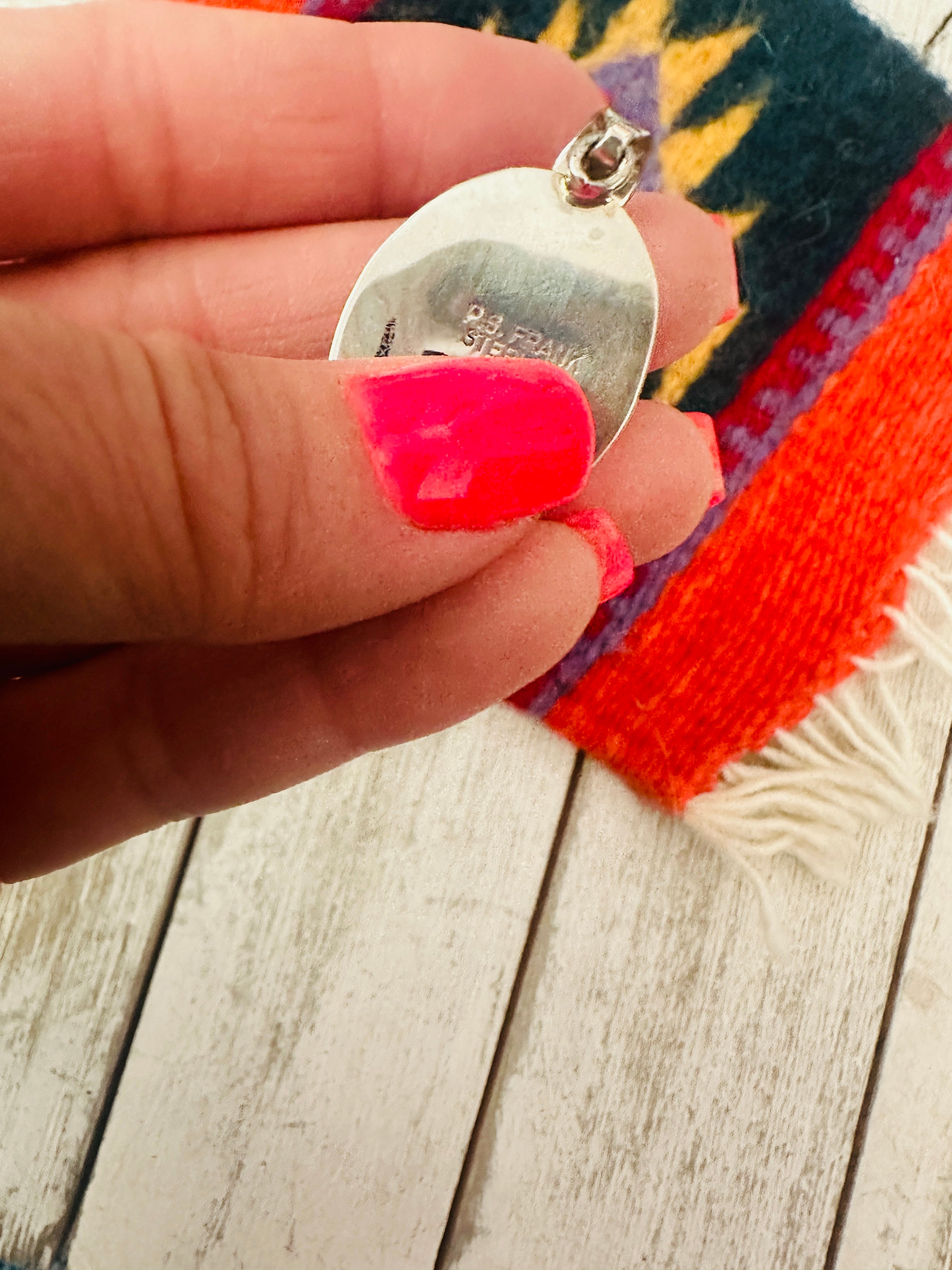 Handcrafted Rainbow Calsilica and Sterling Silver Star Pendant
