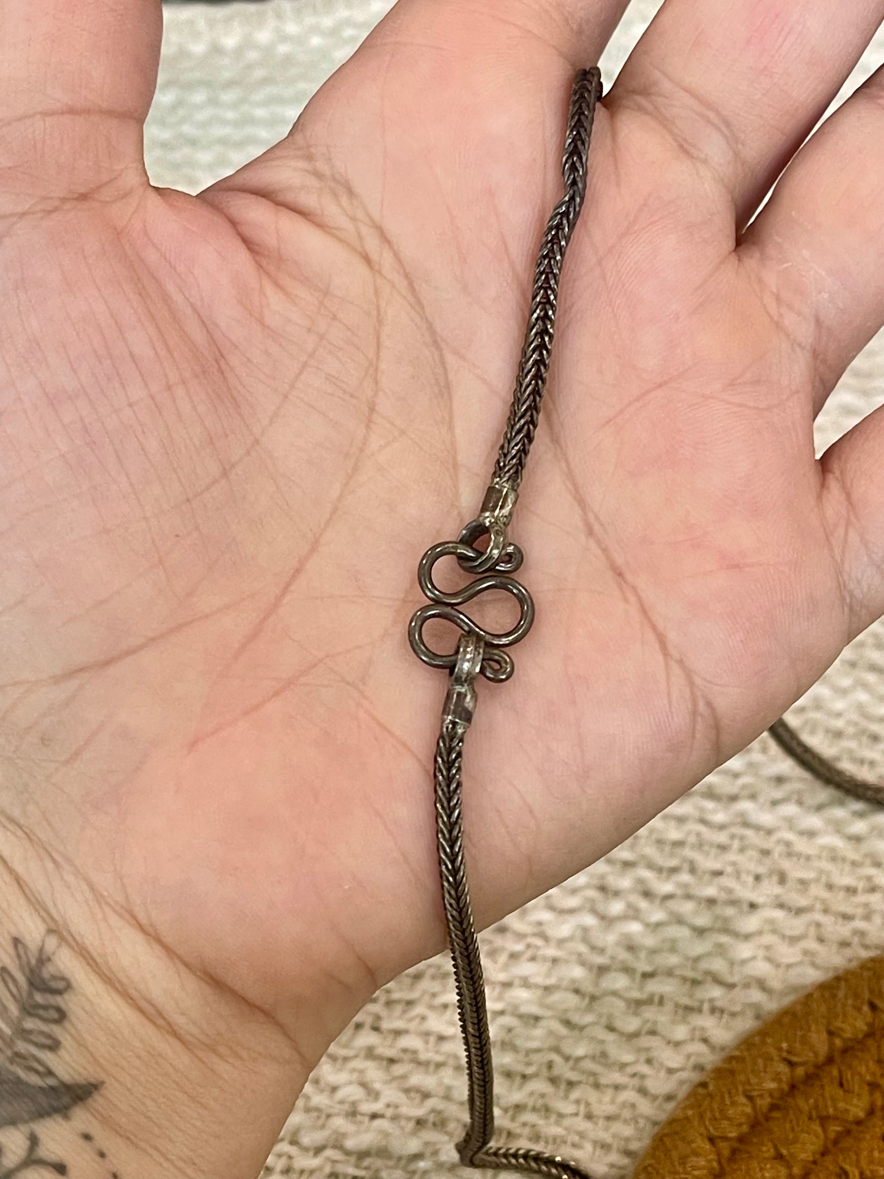 Vintage Old Pawn Turquoise and Sterling Silver Bear Necklace