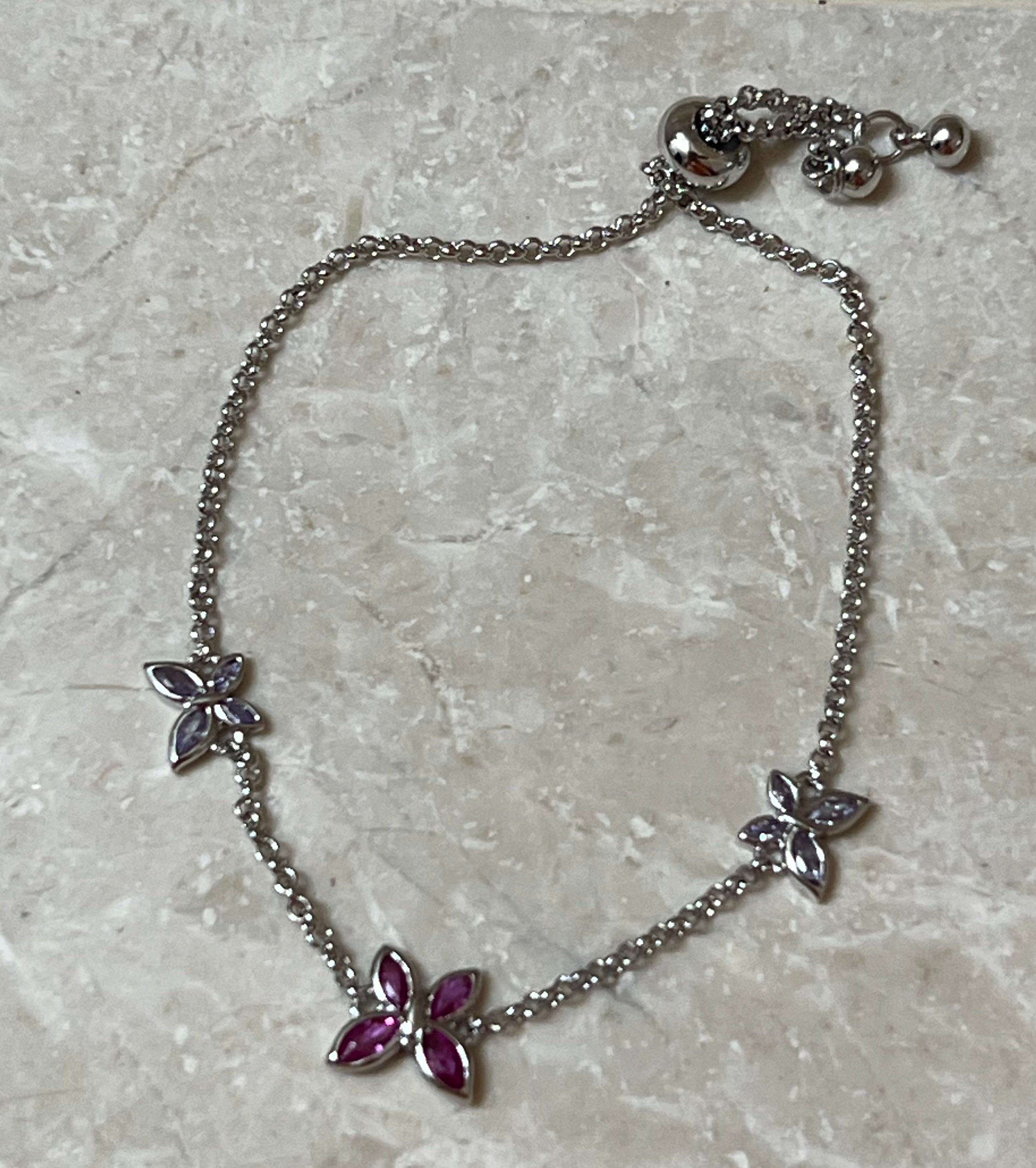 Caria CZ Butterfly Brass Bolo Bracelet