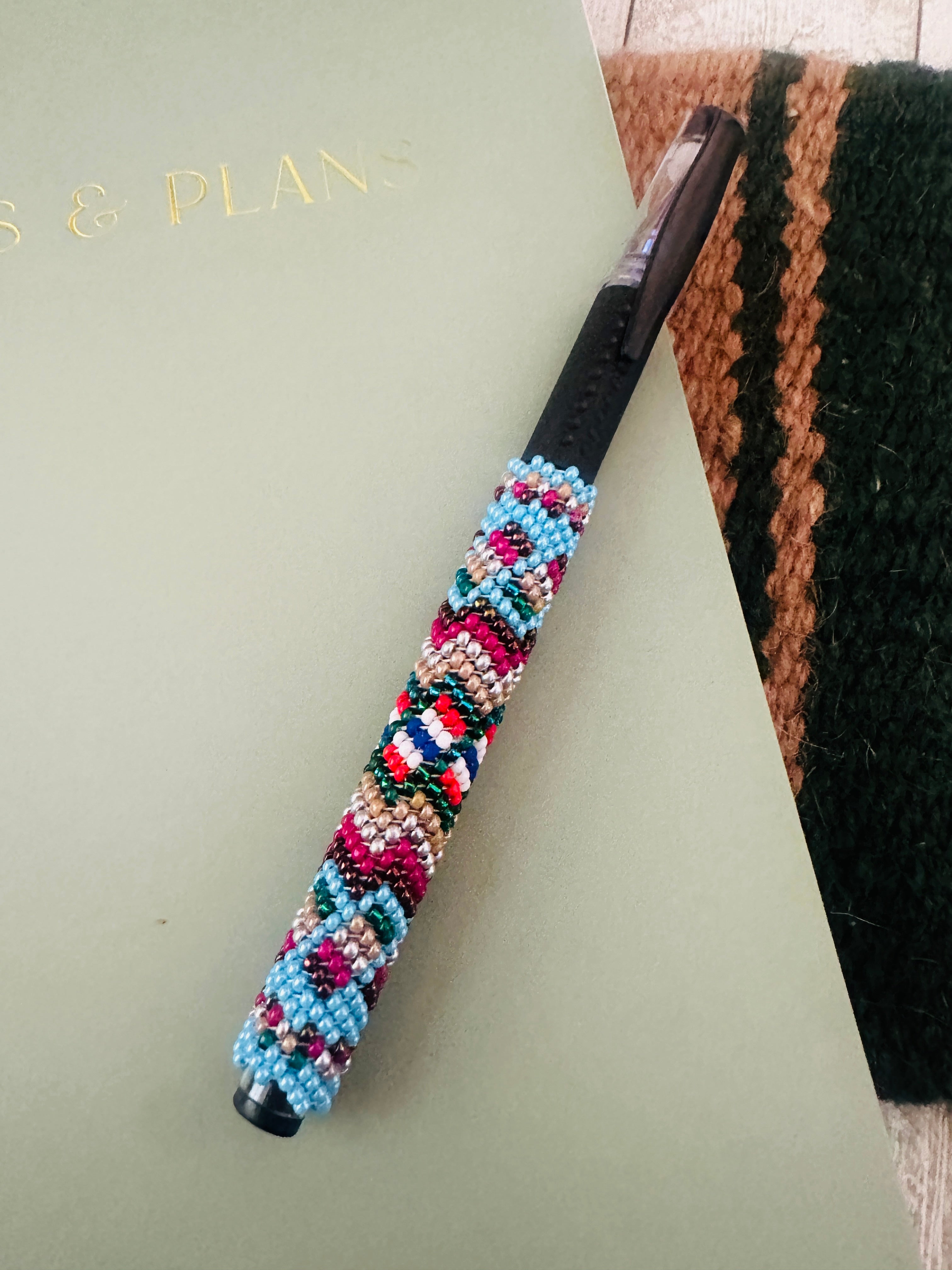 Handcrafted Muticolor Beaded Pen