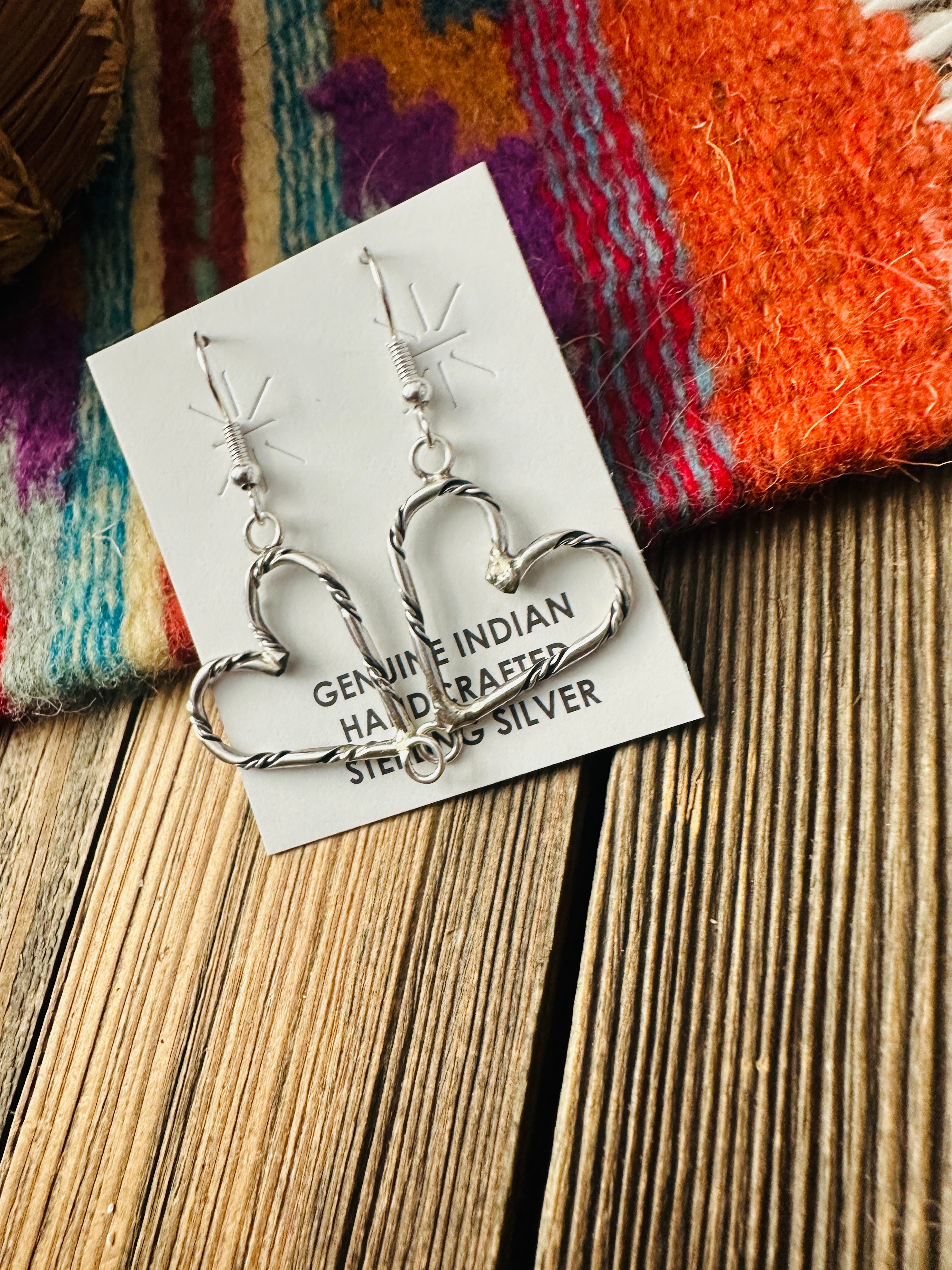 Handcrafted Sterling Silver Heart Dangle Earrings