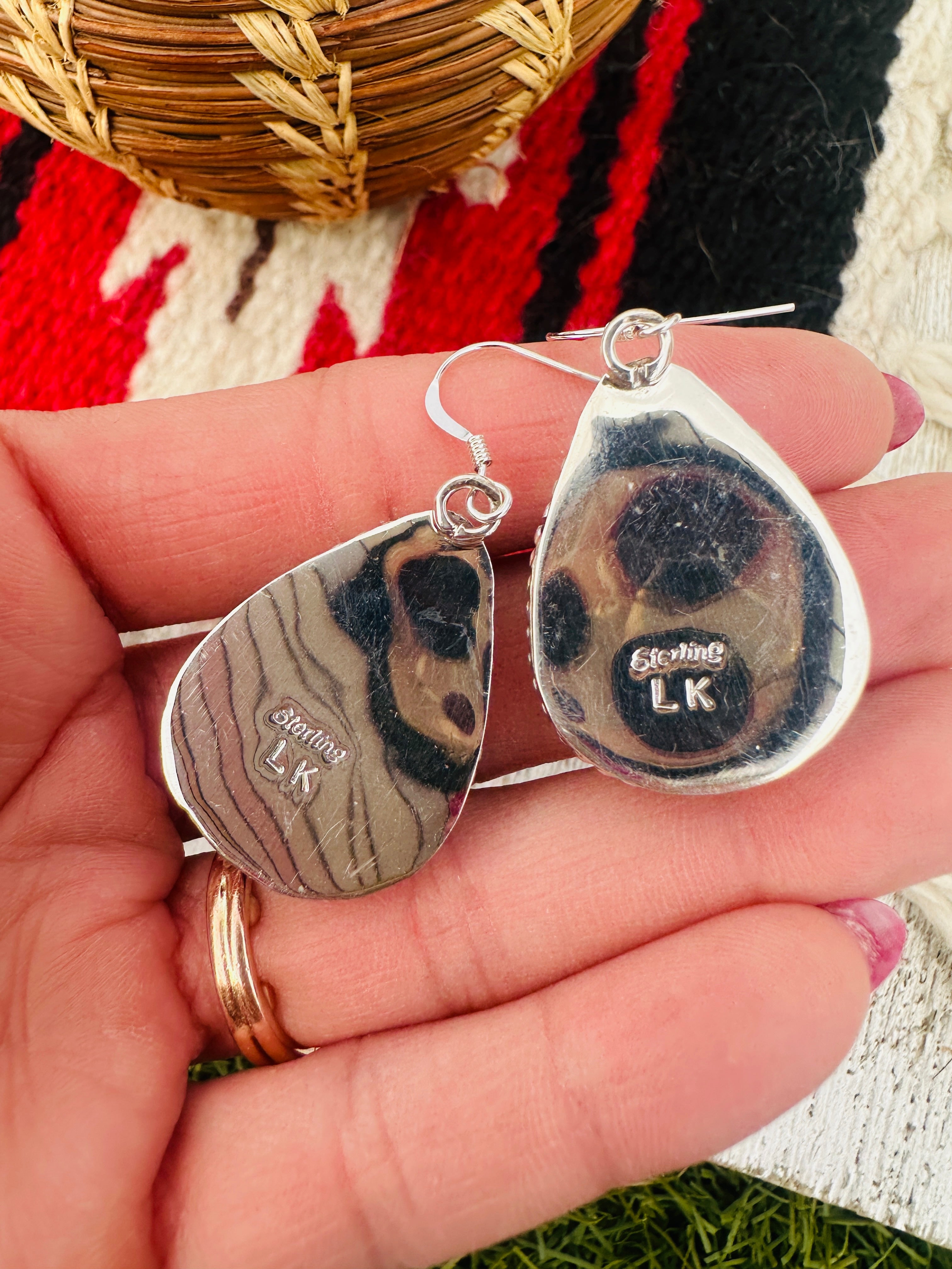 Handcrafted White Buffalo & Sterling Silver Dangle Earrings