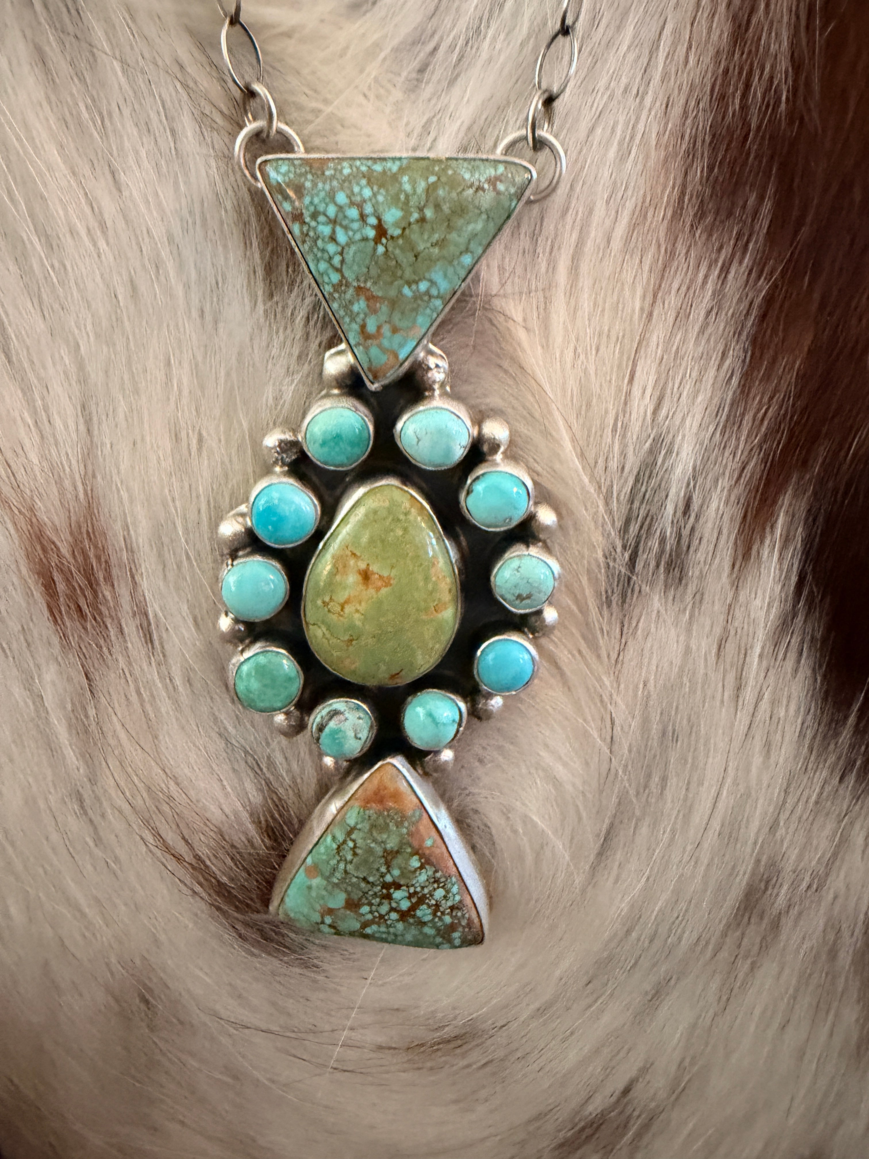 Handcrafted Turquoise & Sterling Silver Necklace by Joelias Draper