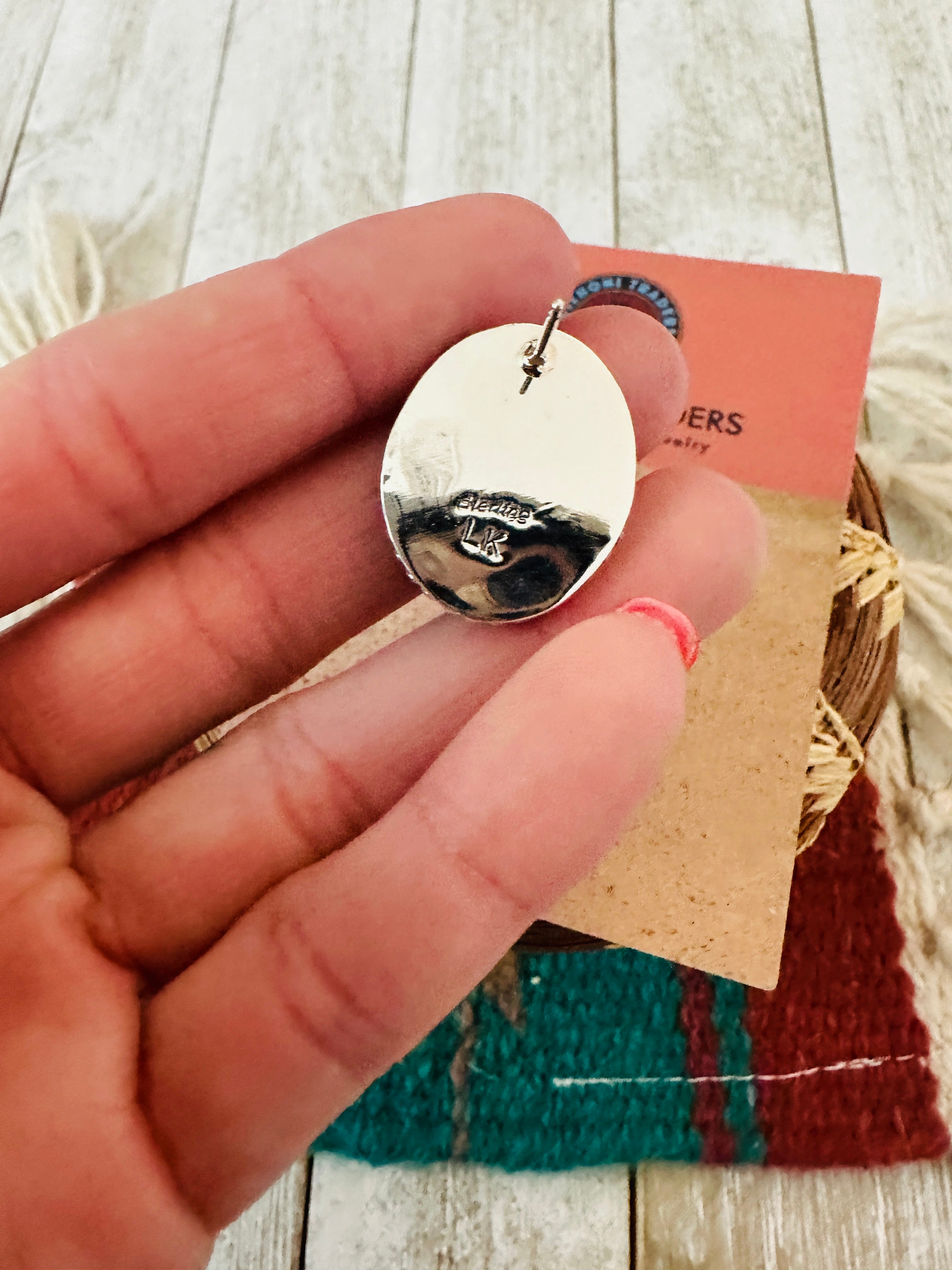 Navajo Turquoise & Sterling Silver Post Earrings