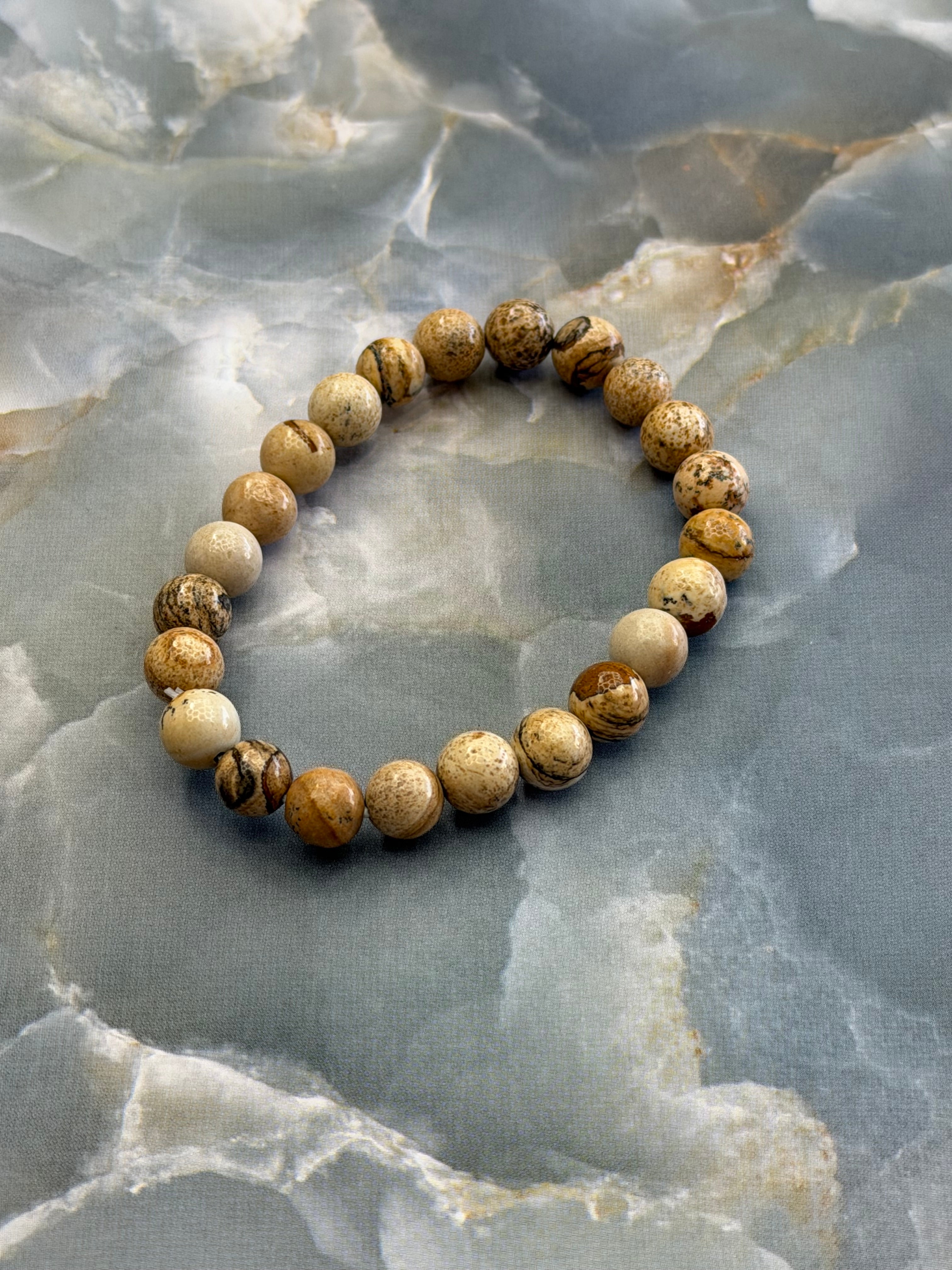 Picture Jasper 8mm Stretch Bracelet