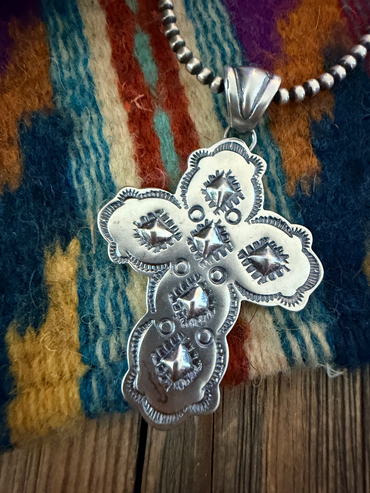 Handcrafted Sterling Silver Cross Pendant by Benson Shorty