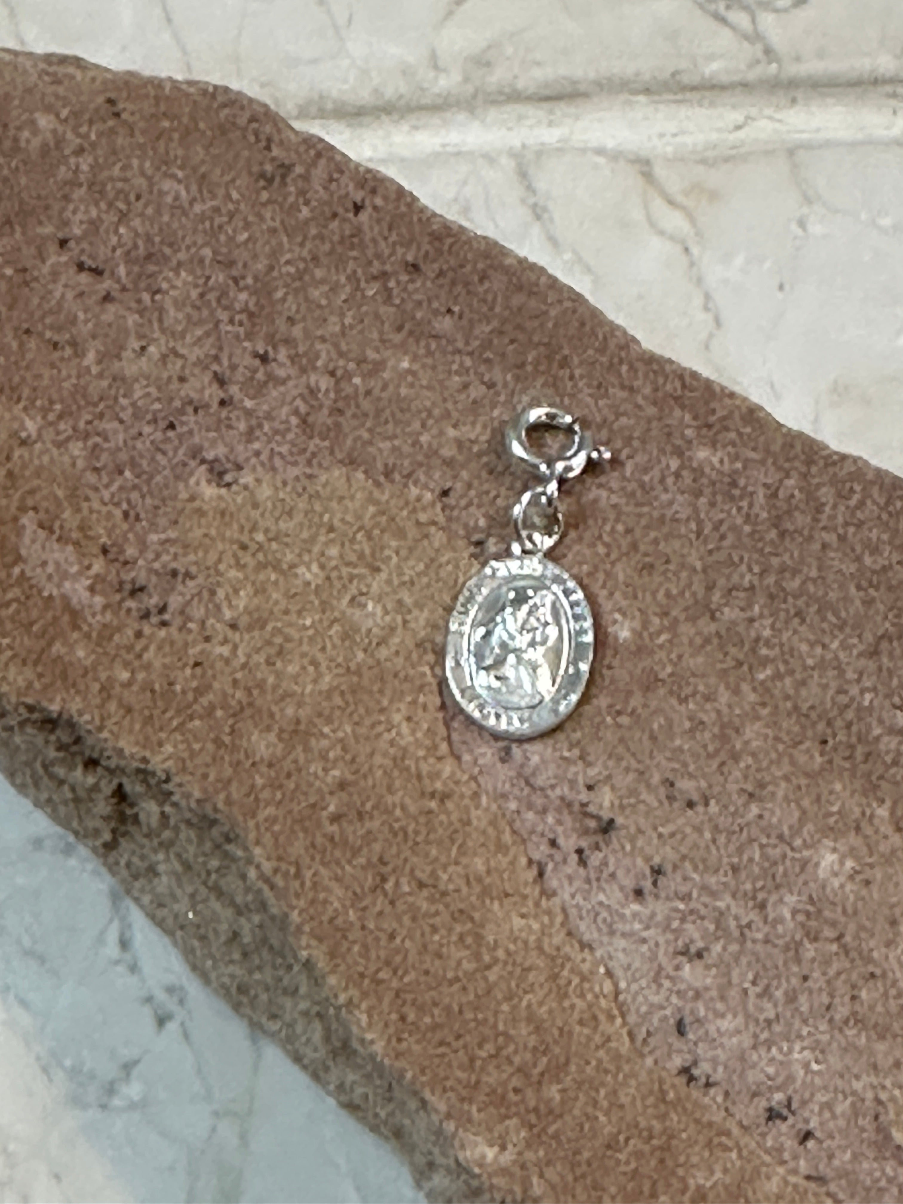 Sterling Silver Saint Christopher Protect Us Charm