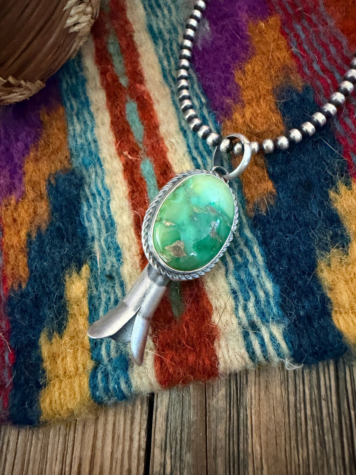 Handcrafted Sterling Silver & Turquoise Blossom Pendant