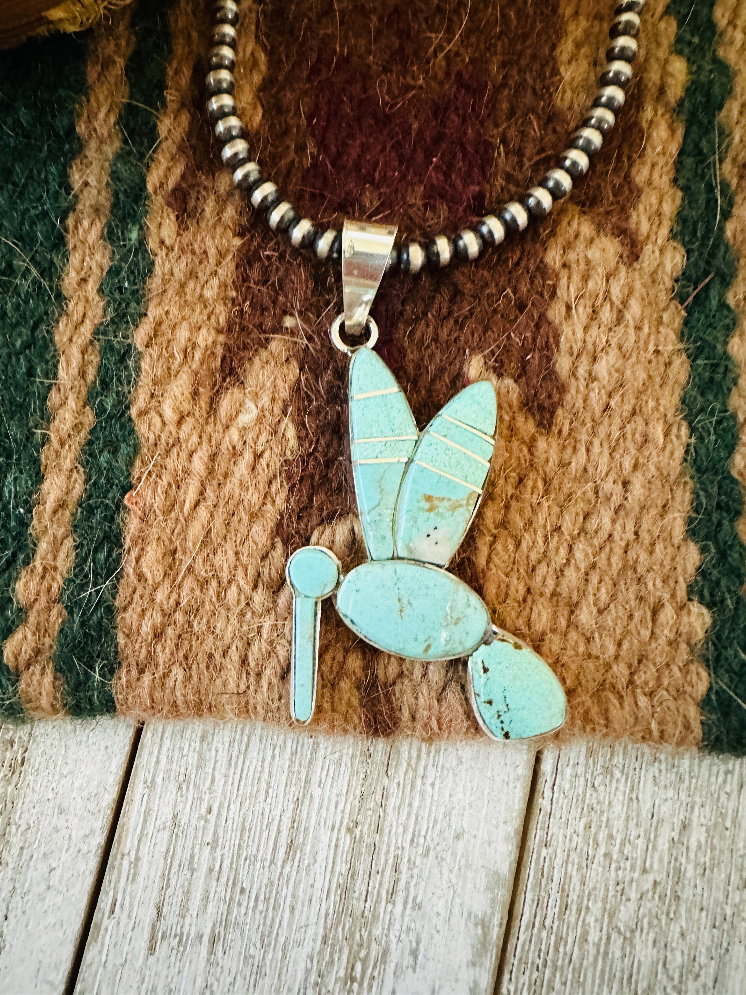 Handcrafted Sterling Silver & Turquoise Inlay Dragonfly Pendant