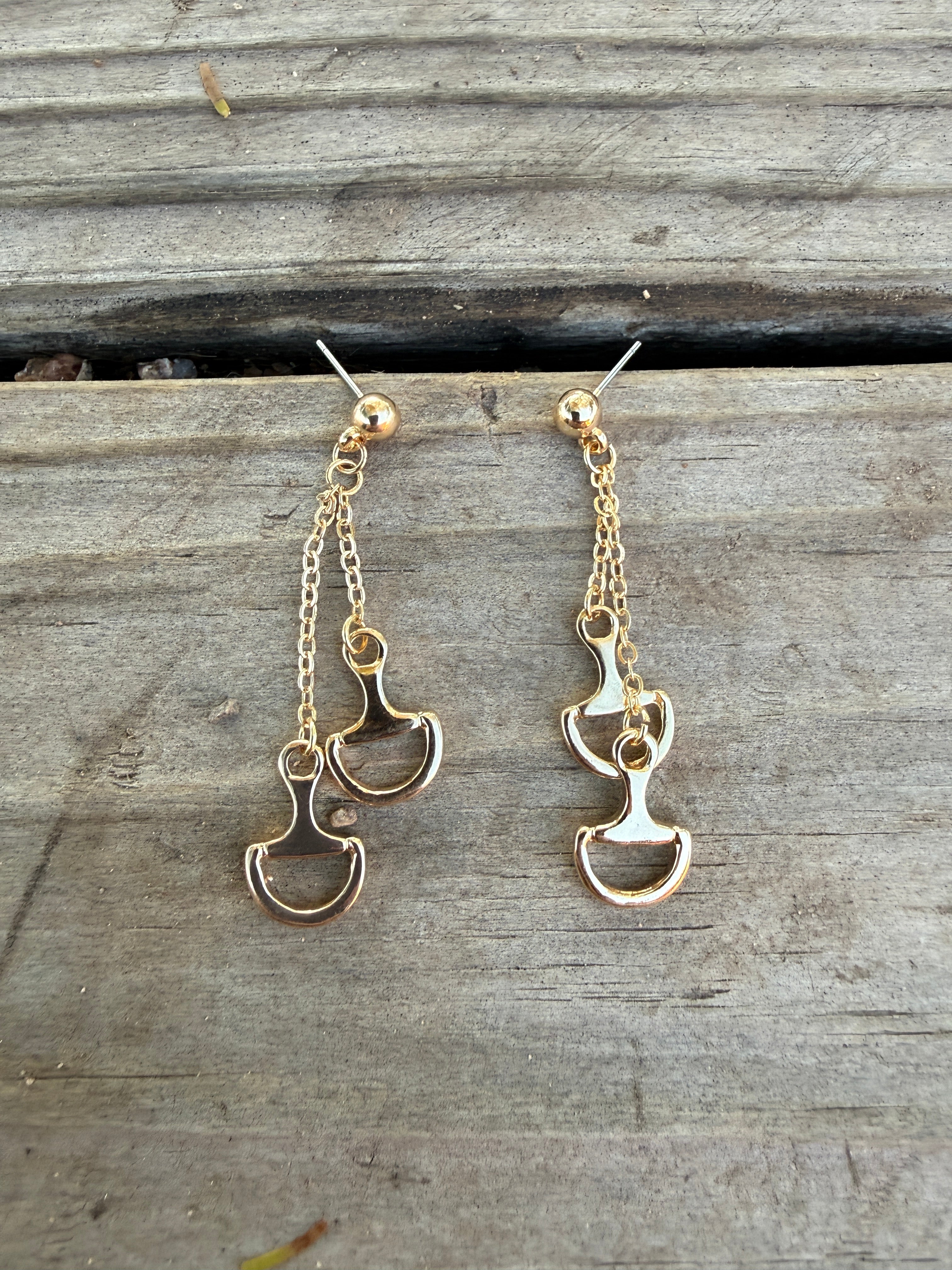 “The Golden Collection” Handmade Gold Plated Horse Bit Earring