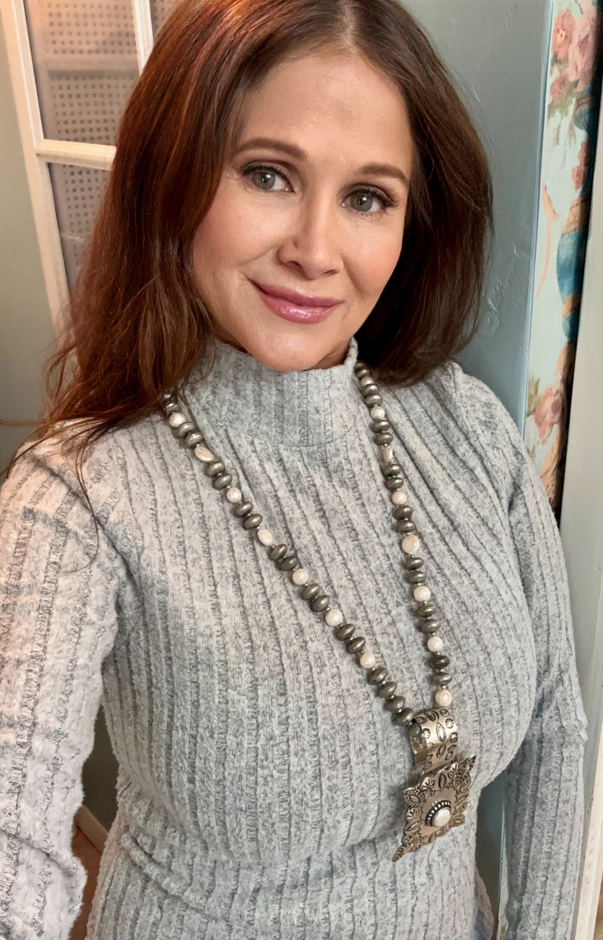 Silver-Plated Brass Rectangle Pearl Necklace